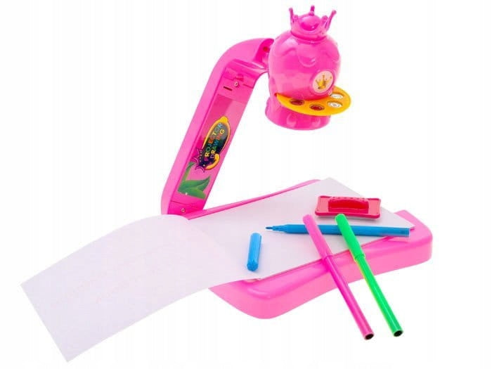 Whiteboard Projector pink Projector with crown + pens Brand Jokomisiada