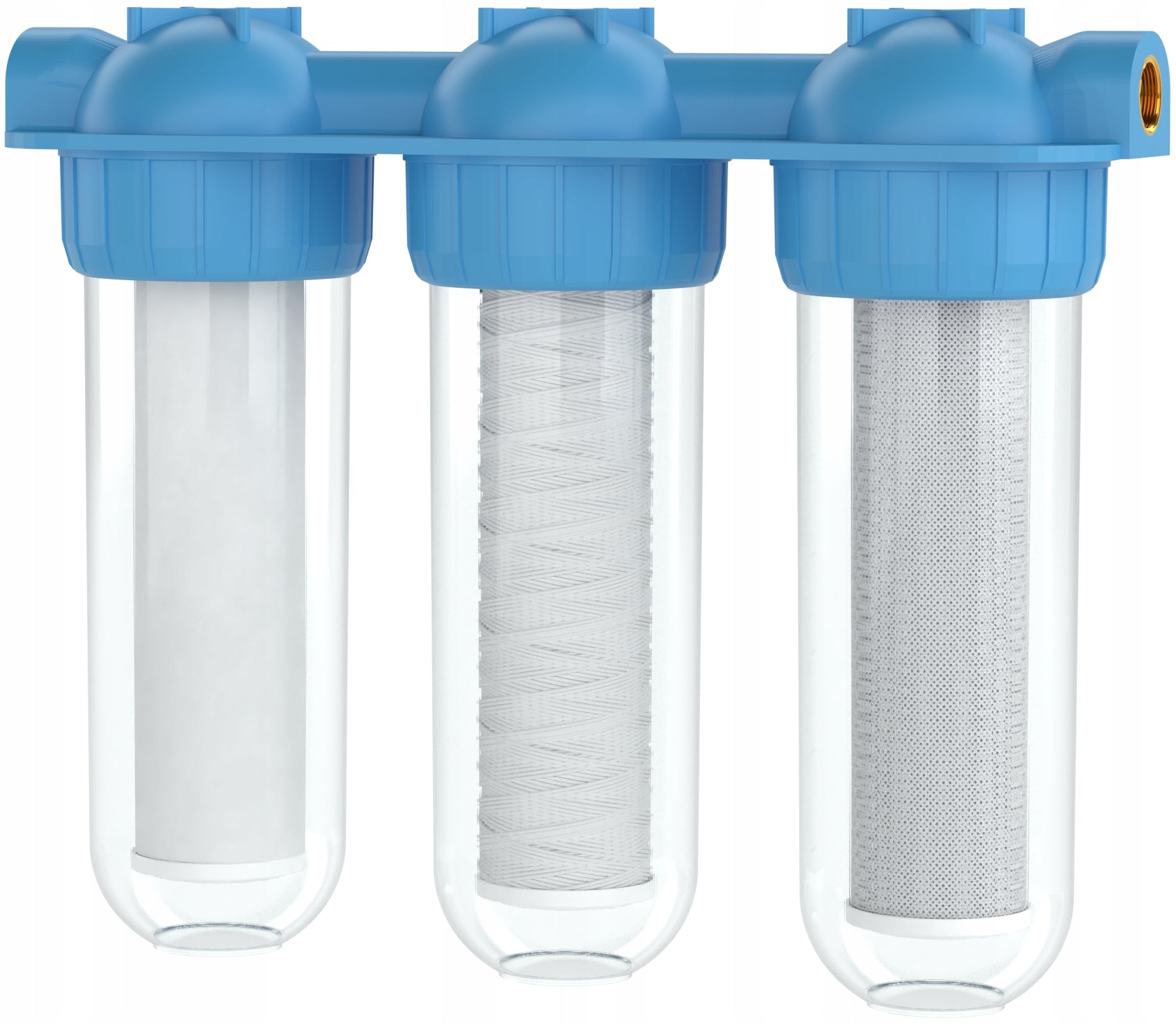 Whole house water filter 3/4 inch 3 stage for home + 3x cartridge filter Manufacturer code WES6011_+_WES6011-MA_+_MW3