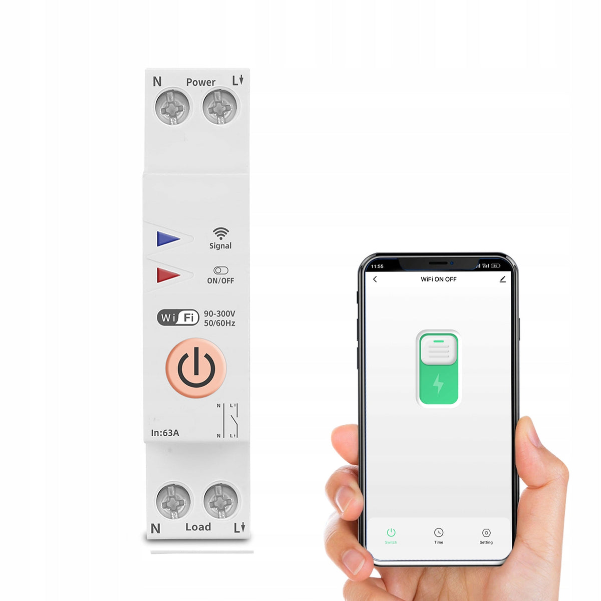 WiFi 16A relay for DIN rail switch ON OFF TUYA Smart Life Manufacturer code TXCB2-TW