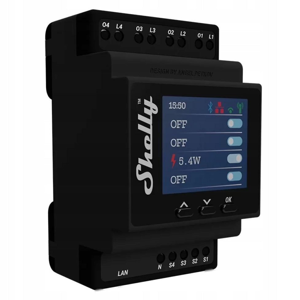 WiFi Controller Shelly Pro 4PM, 4 Channel Controller with Power Measurement