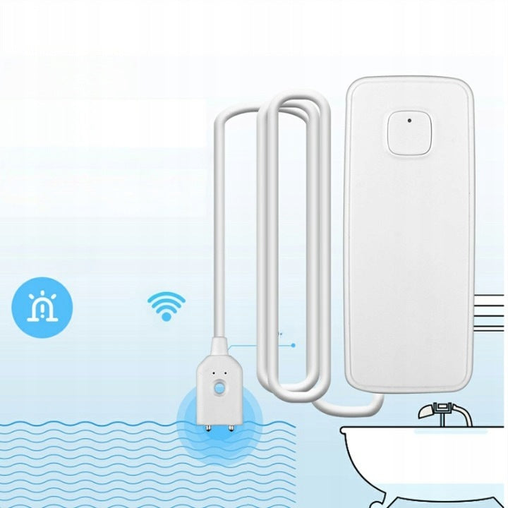 WiFi Flood Sensor Compatible with Tuya Smart App Notifications 80dB Packaging status original