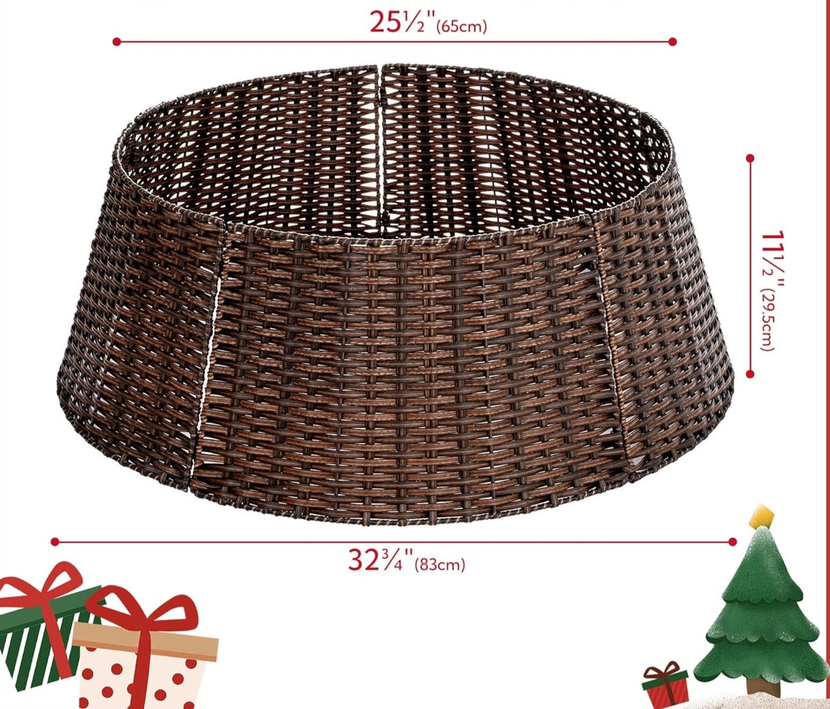 Wicker Christmas Tree Cover Christmas Tree Basket 83 cm Brown GRANNY SAYS Brand no brand