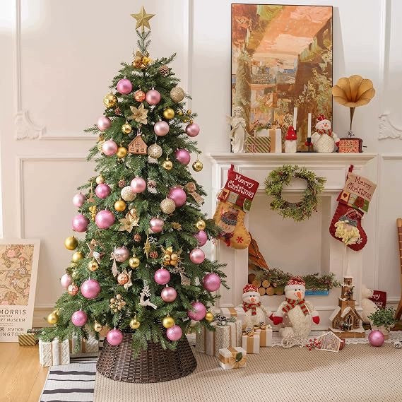 Wicker Christmas Tree Cover Round 57 cm Brown Christmas Decoration Manufacturer code B0CB83HGX5