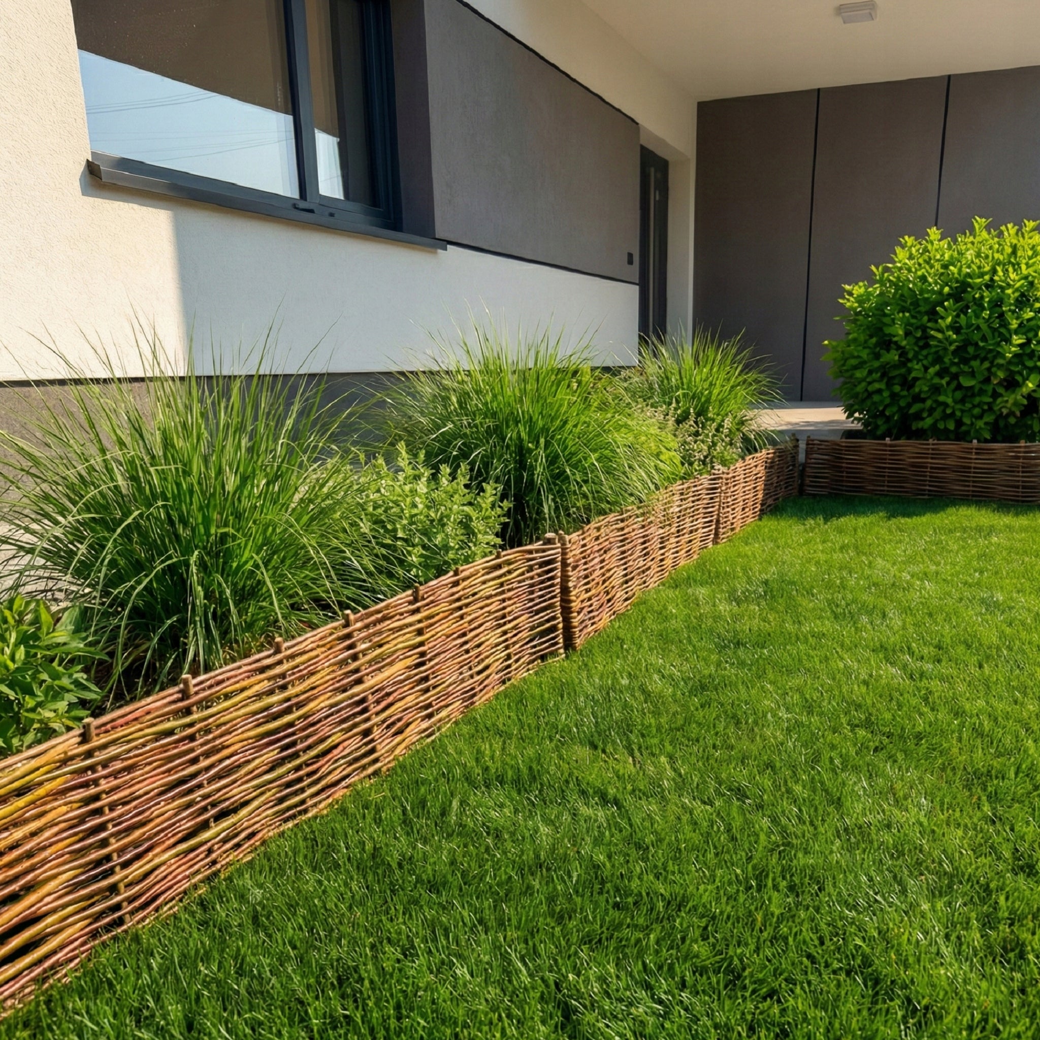 Wicker garden edging. Garden palisade. Wicker fence 100x20cm Packaging status original