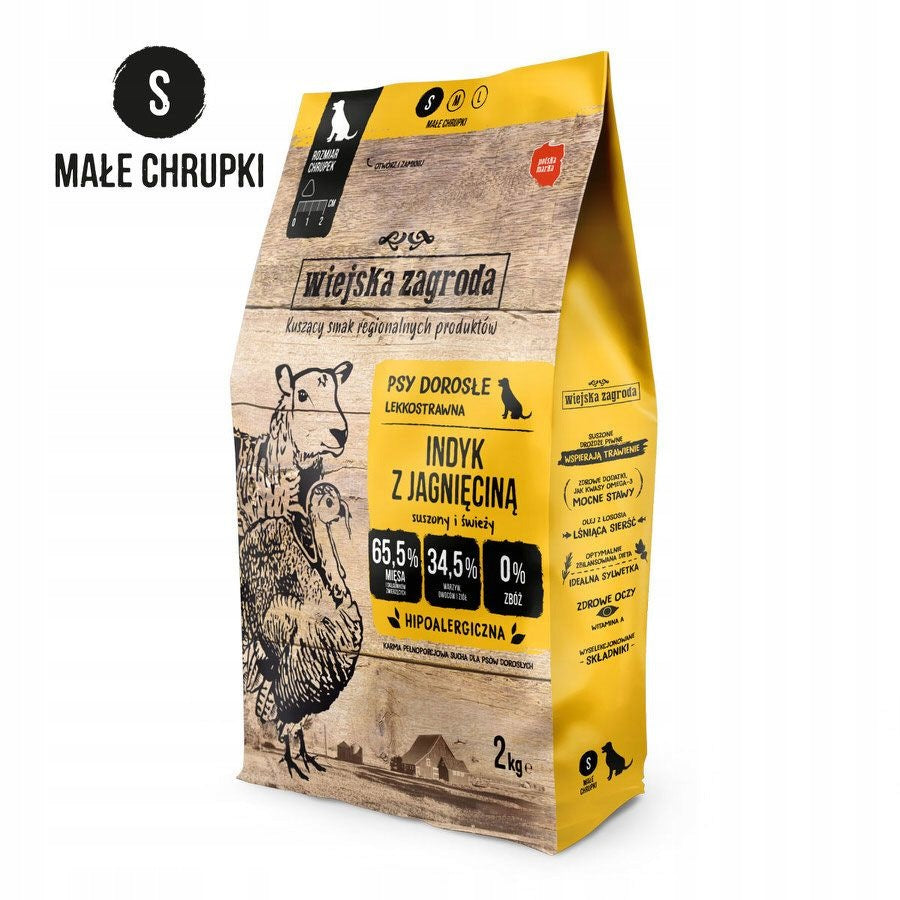 Wiejska Zagroda Dry dog food TURKEY with LAMB Small breeds S 2kg Brand Wiejska Zagroda