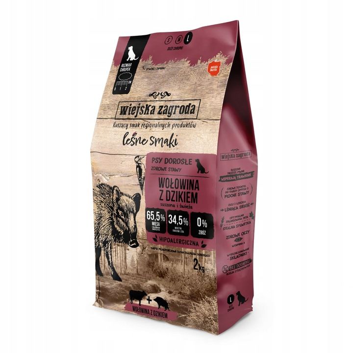 Wiejska Zagroda FOREST FLAVORS Dog food BEEF BOAR Large breeds L 2kg EAN (GTIN) 5905342291763