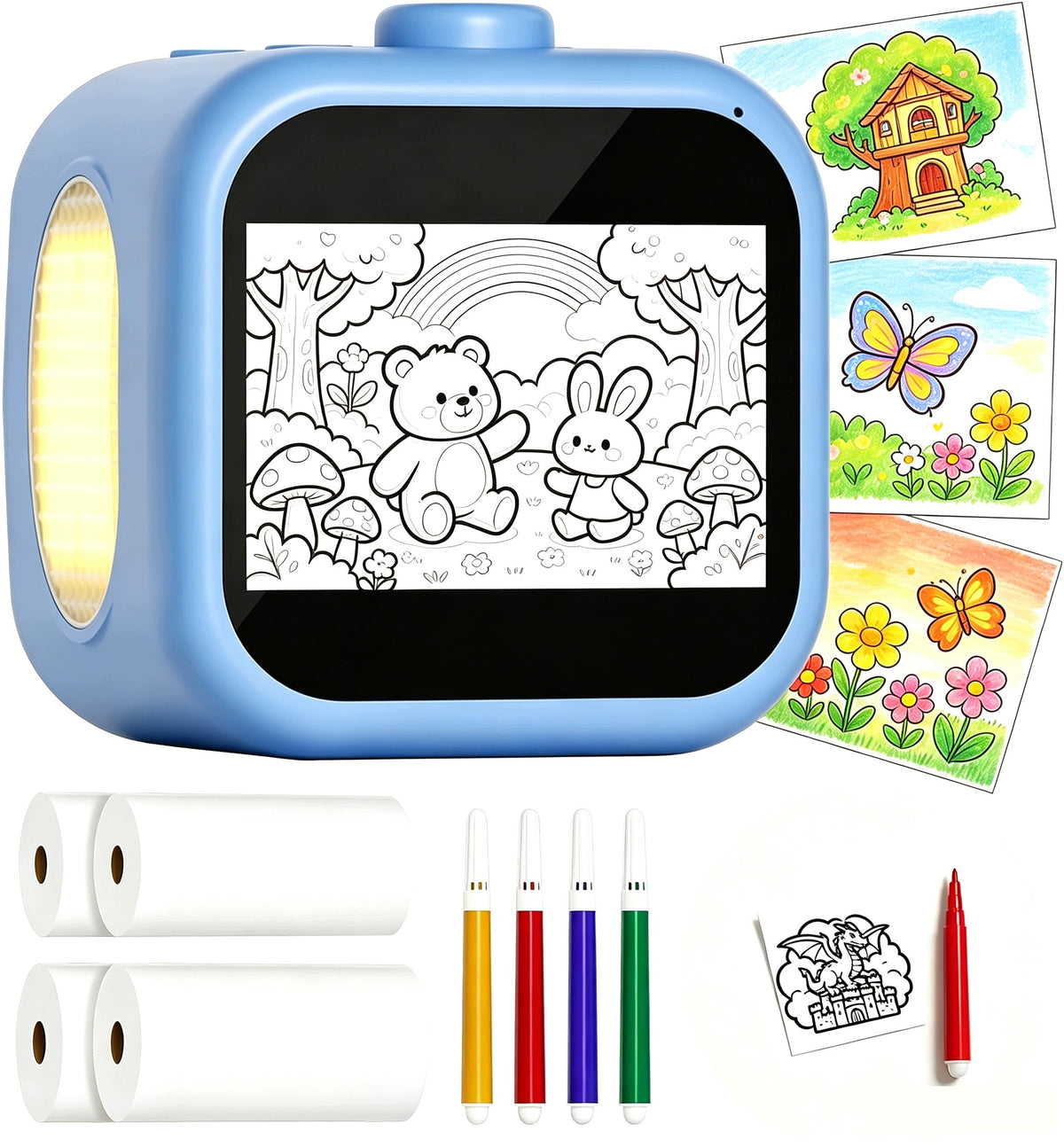 Wifi Kids AI voice printer,App electronic pet toy,Mini Sticker Printer Blue