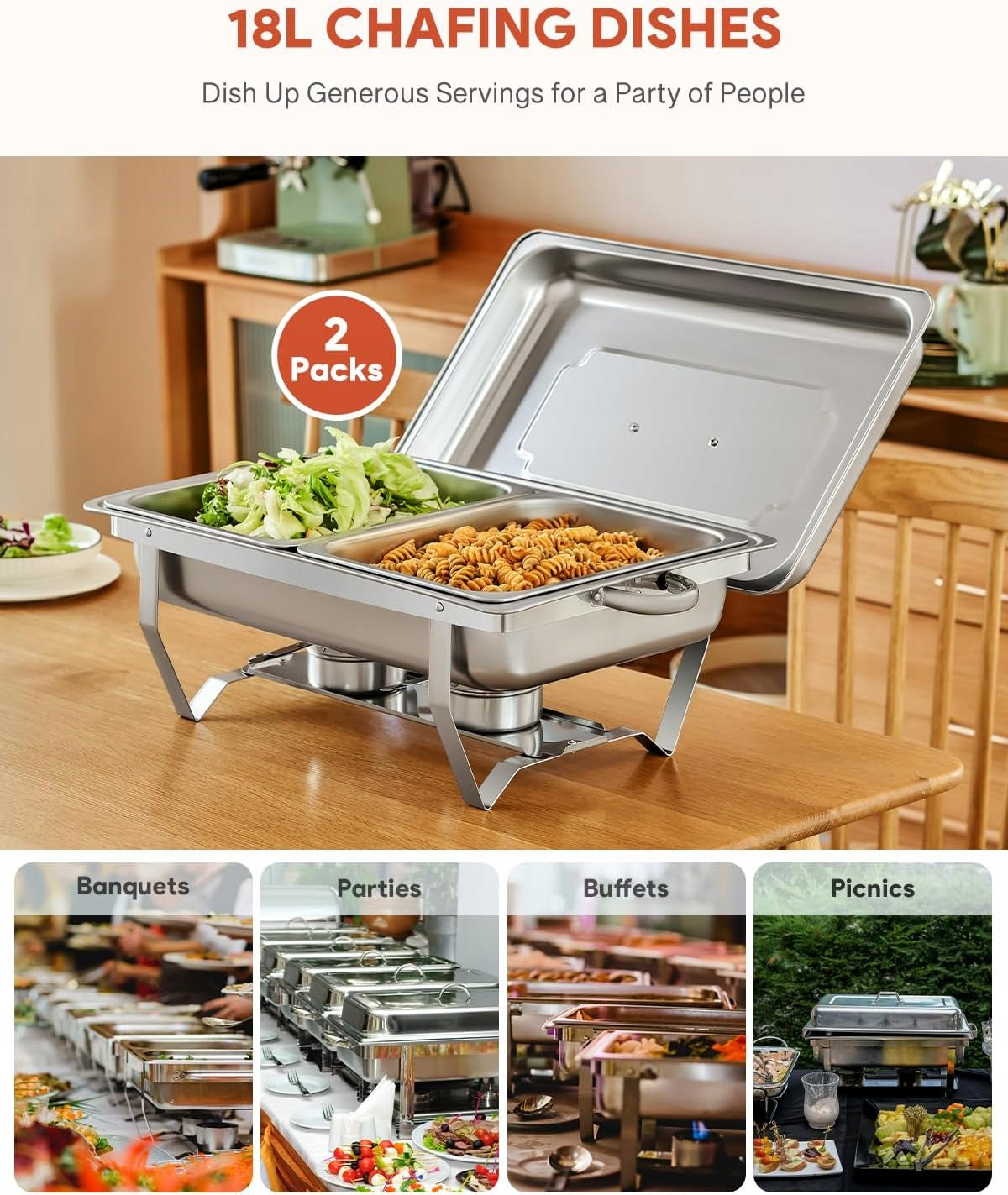 Wilprep – 9L Catering Heater, 1/2 + 1/2 Stainless Steel Set EAN (GTIN) 5906476001181