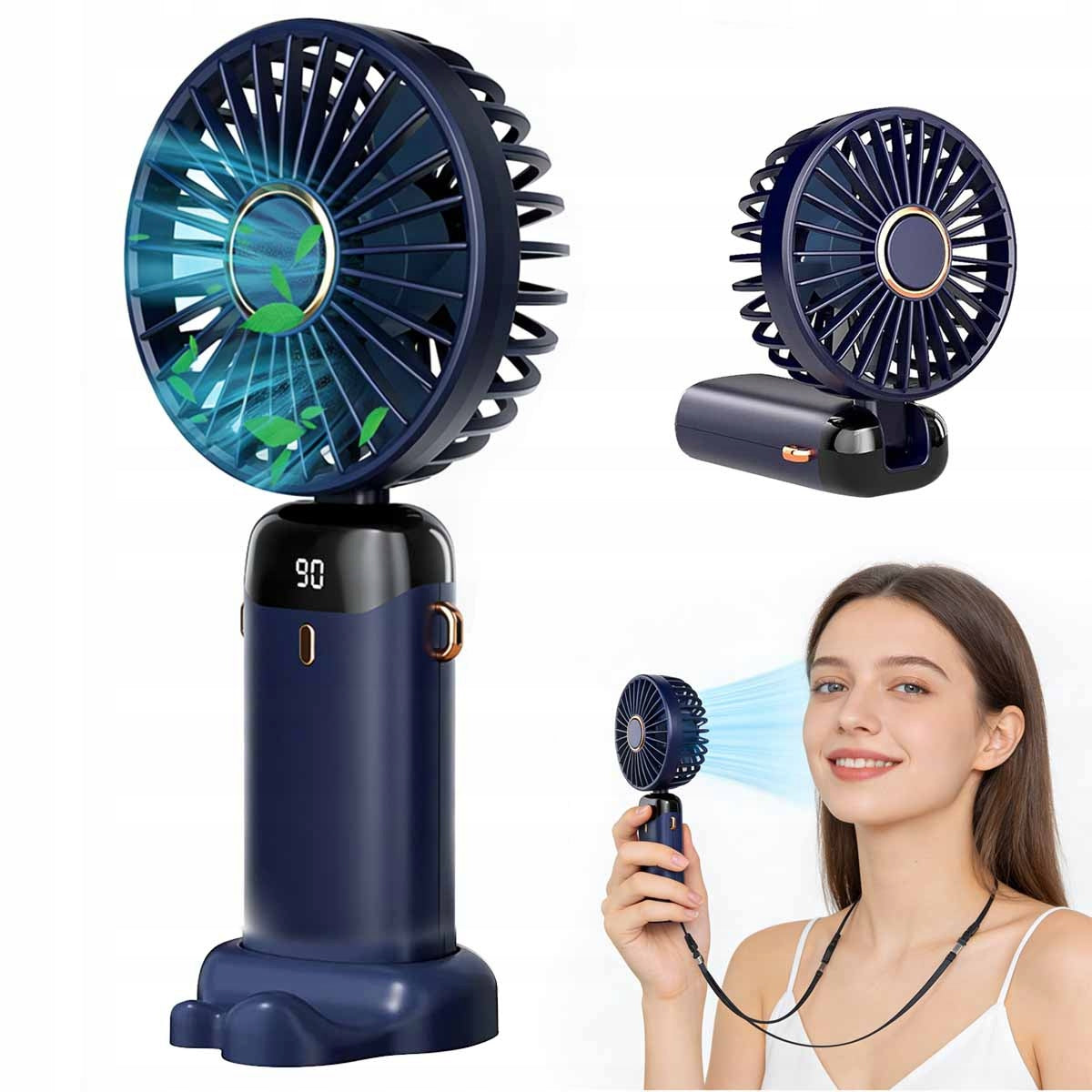 Windmill Fan Standing Handheld Desk Quiet Powerful USB-C