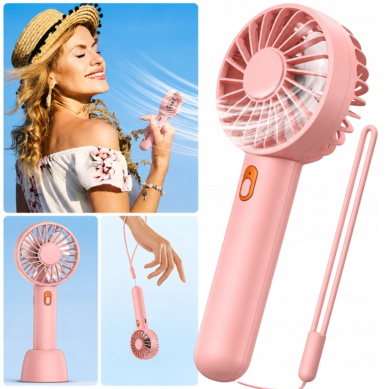 Windmill quiet mini fan portable desk cooling TOPK usb pink
