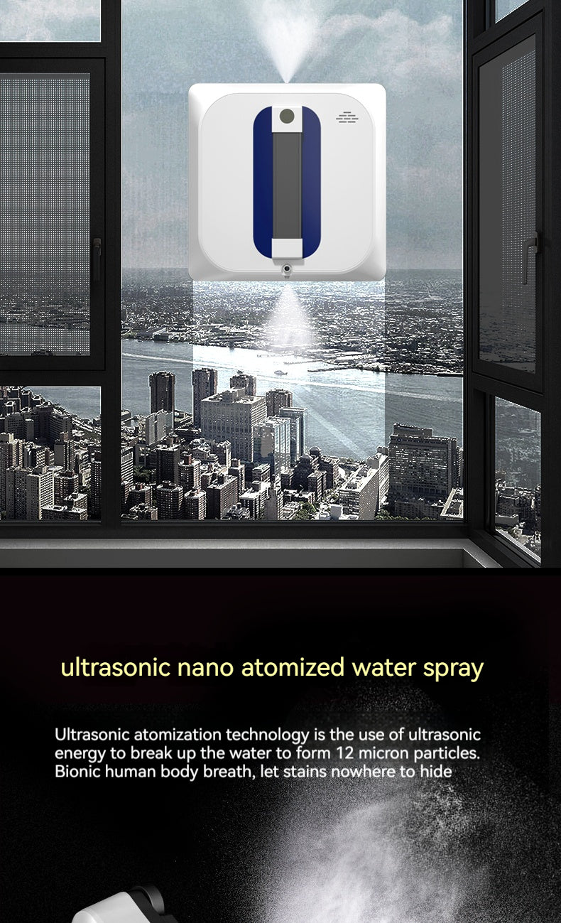Window Cleaning Robot Spray Water Tuya APP Voice Speech Dominant color black