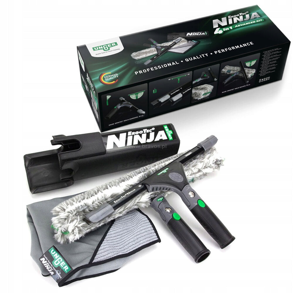 Window and window cleaning kit UNGER ErgoTec NINJA 4in1 35 cm akn12