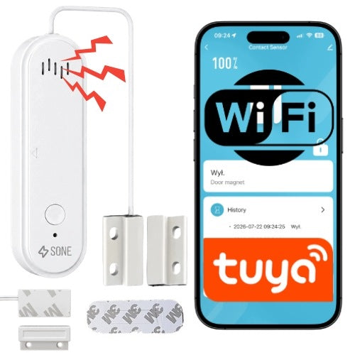 Window door opening sensor WiFi Tuya Smart alarm reed 80dB