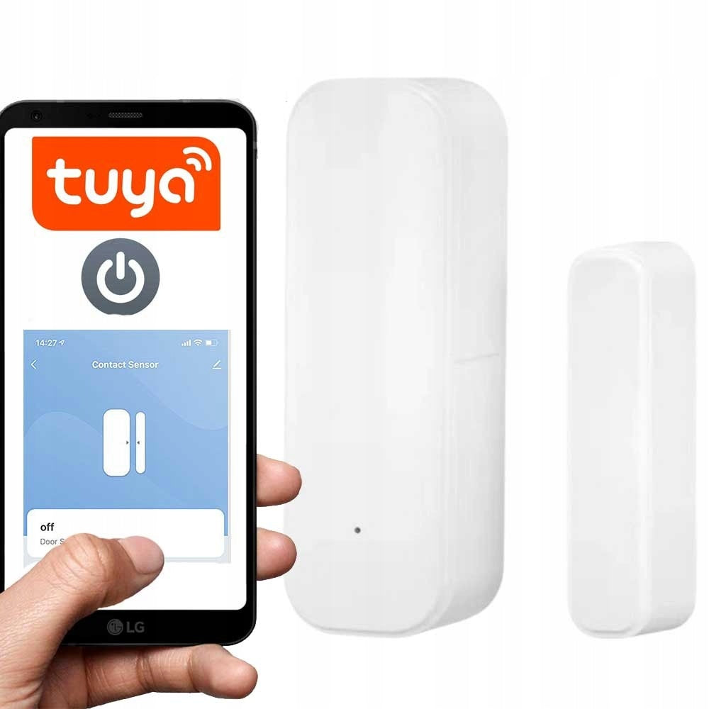 Window door opening sensor wireless WiFi Tuya reed white