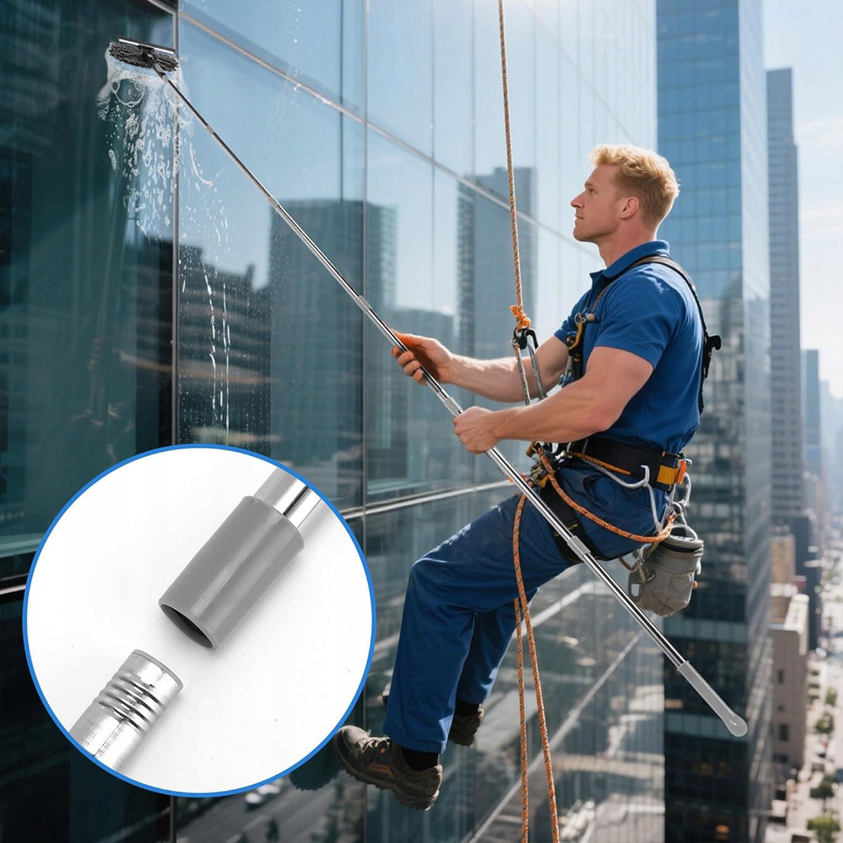 Window washer with squeegee telescopic handle long Manufacturer code 4016858519058