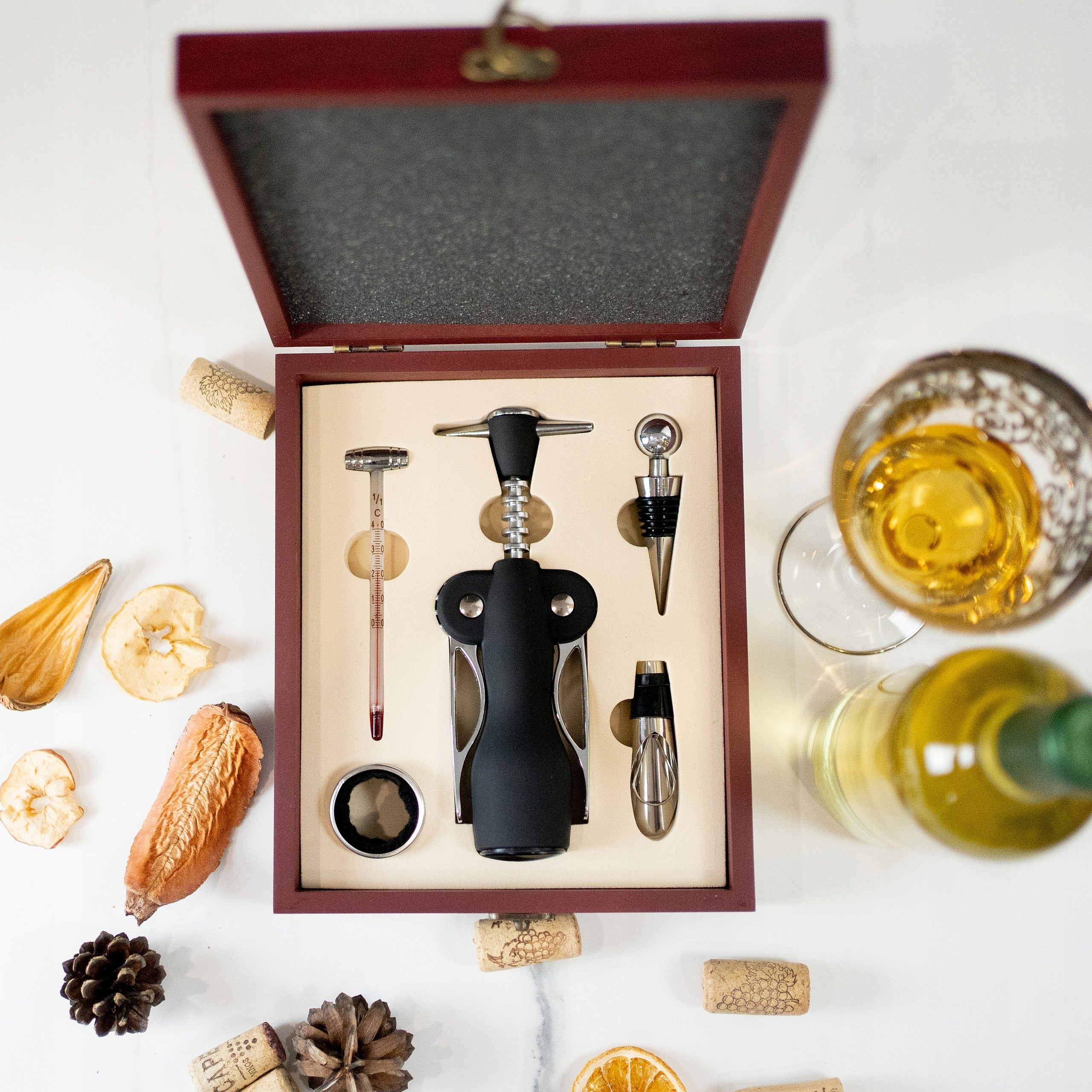 Wine Opening Kit CORKSCREW ACCESSORIES in Box OPENER Gift EAN (GTIN) 5906076460524