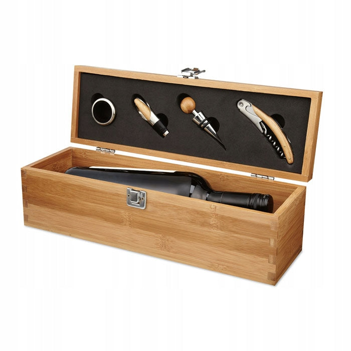 Wine set in box gift 4 el corkscrew cork pourer collar