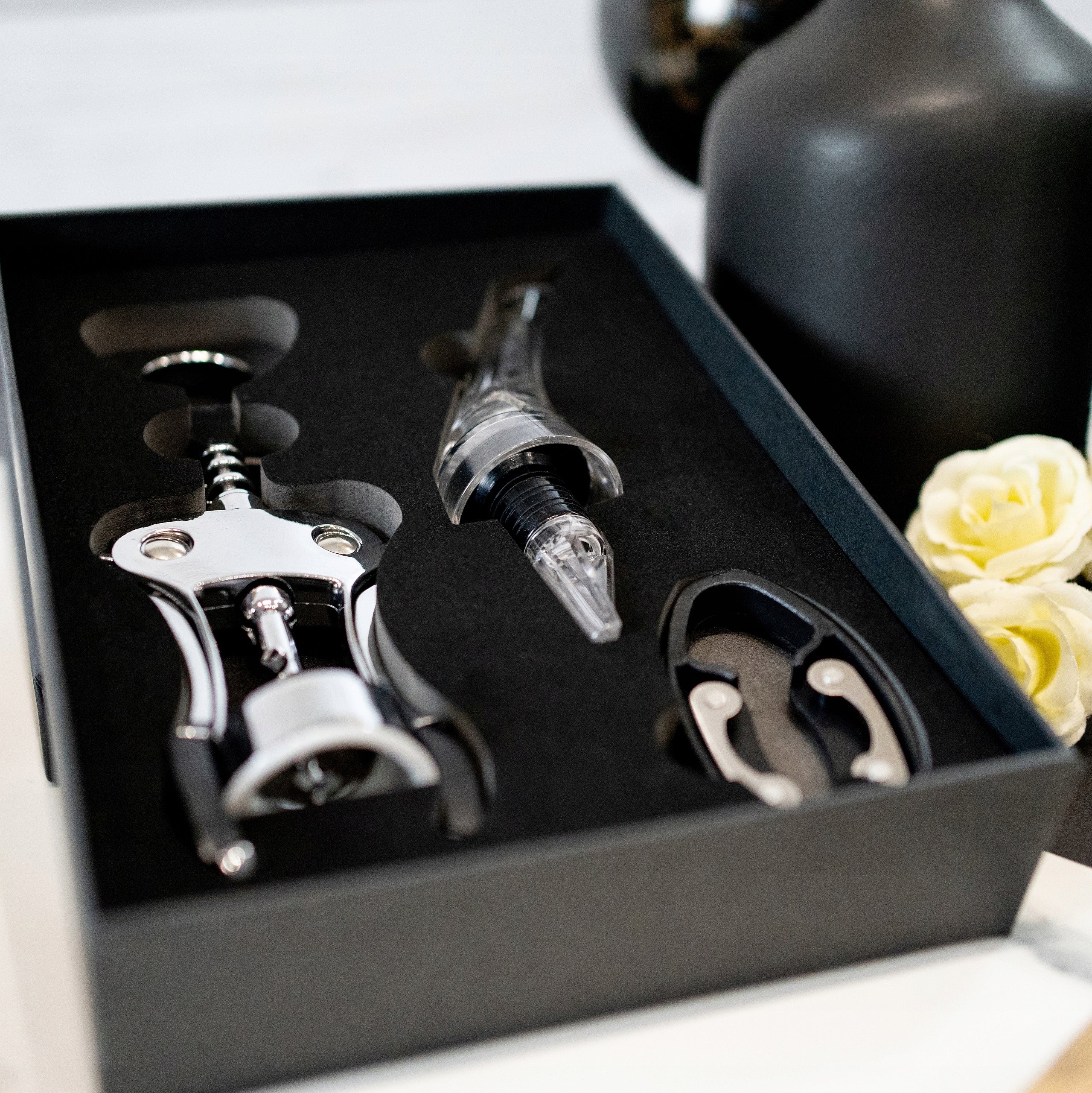 Wine set in case bottle opener CORKSCREW decanter AERATOR Brand IBERGO Wine Gifts