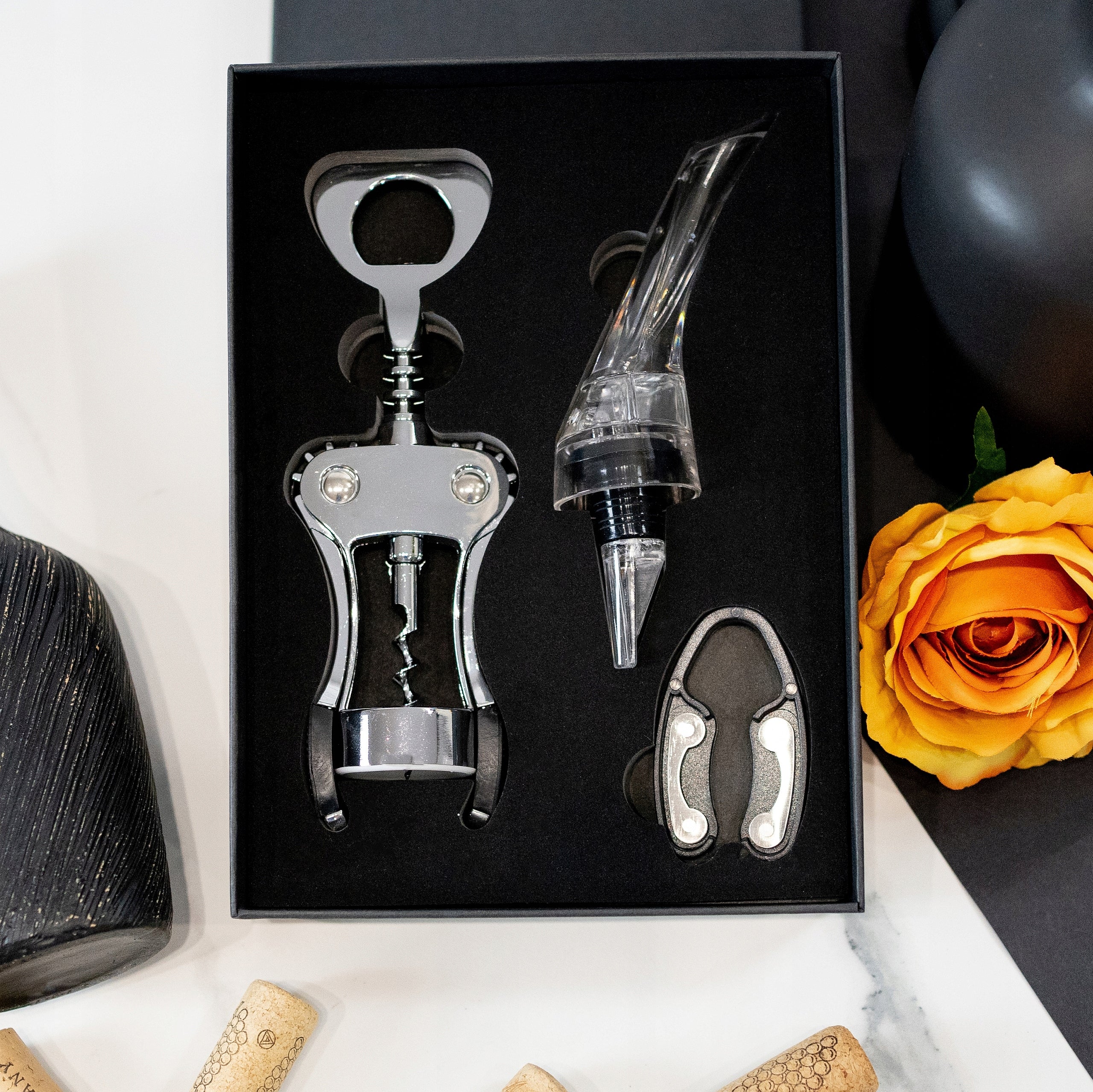 Wine set in case bottle opener CORKSCREW decanter AERATOR EAN (GTIN) 5907190827002