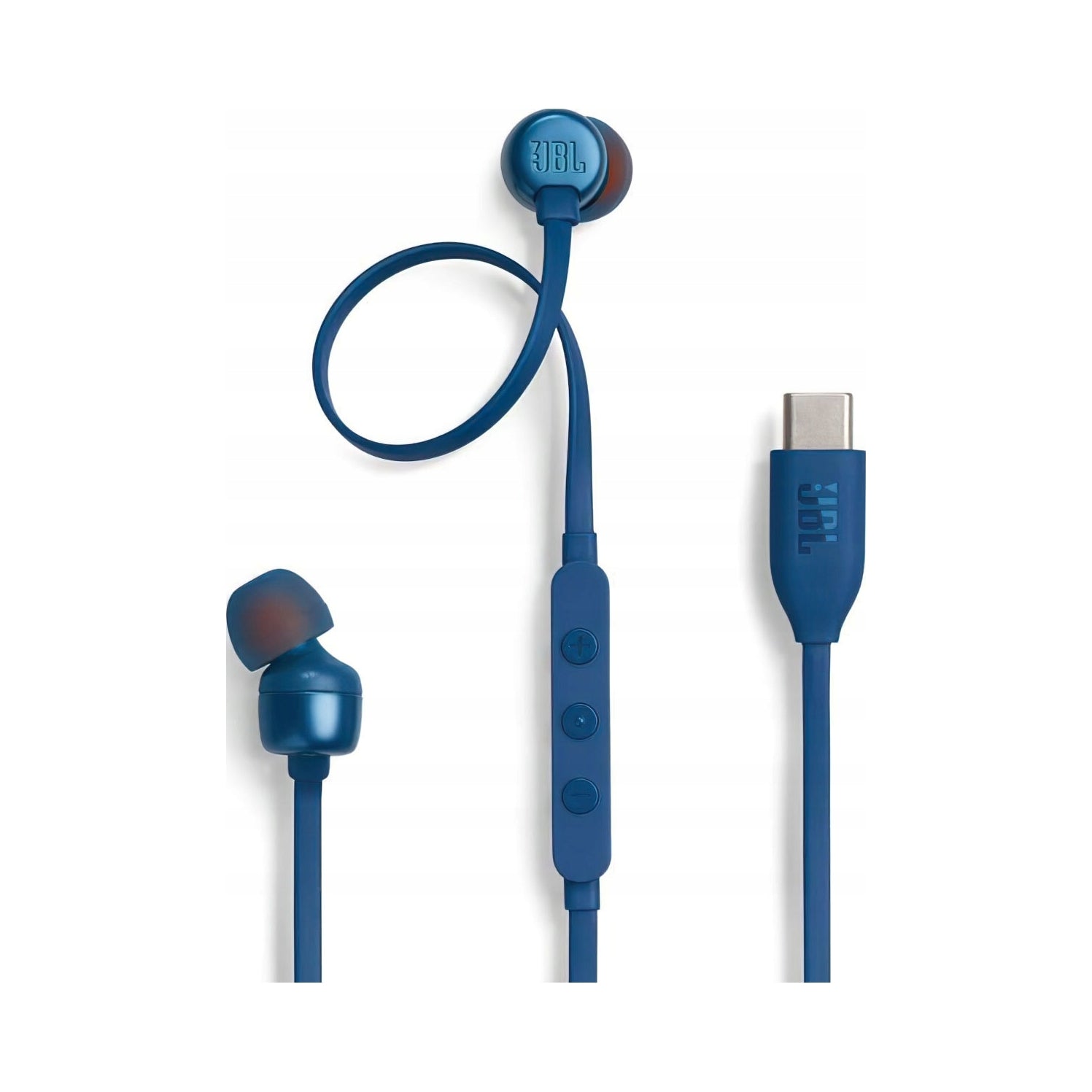 Wired Headphones JBL Tune 310C To USB-C Microphone On Cable Blue Manufacturer code Słuchawki przewodowe USB C Mikrofon Lekkie