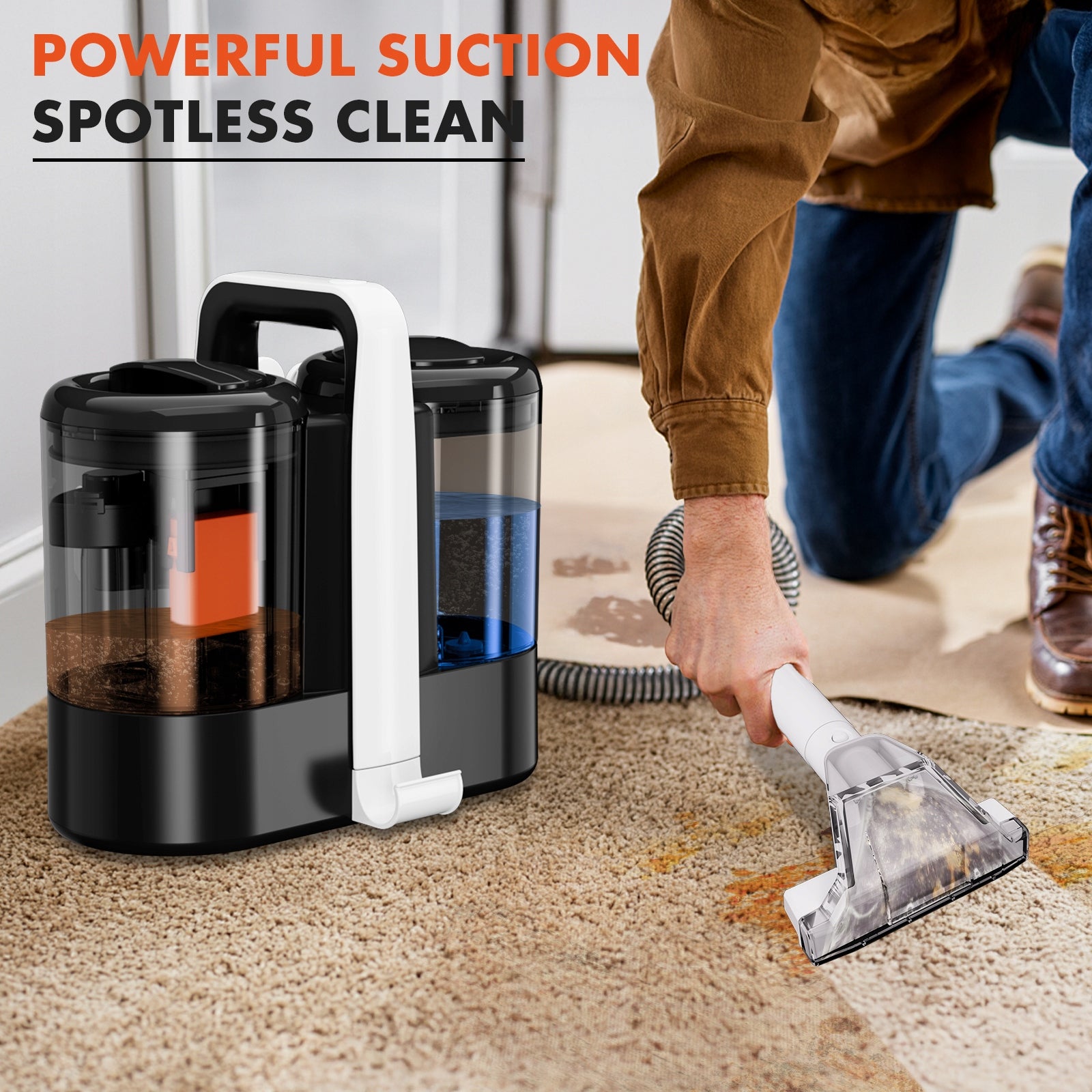 Wired Wet and Dry Vacuum Cleaner 600W 15KPA | 3-in-1 Carpet Washer | 1500ml Manufacturer code Odkurzacz piorący DO SZOROWANIA samochodowy