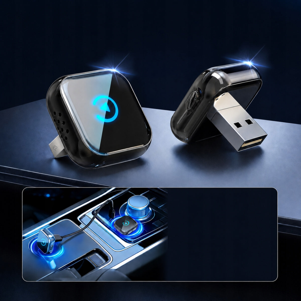 Wireless Adapter Auto Carlplay Android WiFi 2in1 USB C Mini Slim Packaging status original