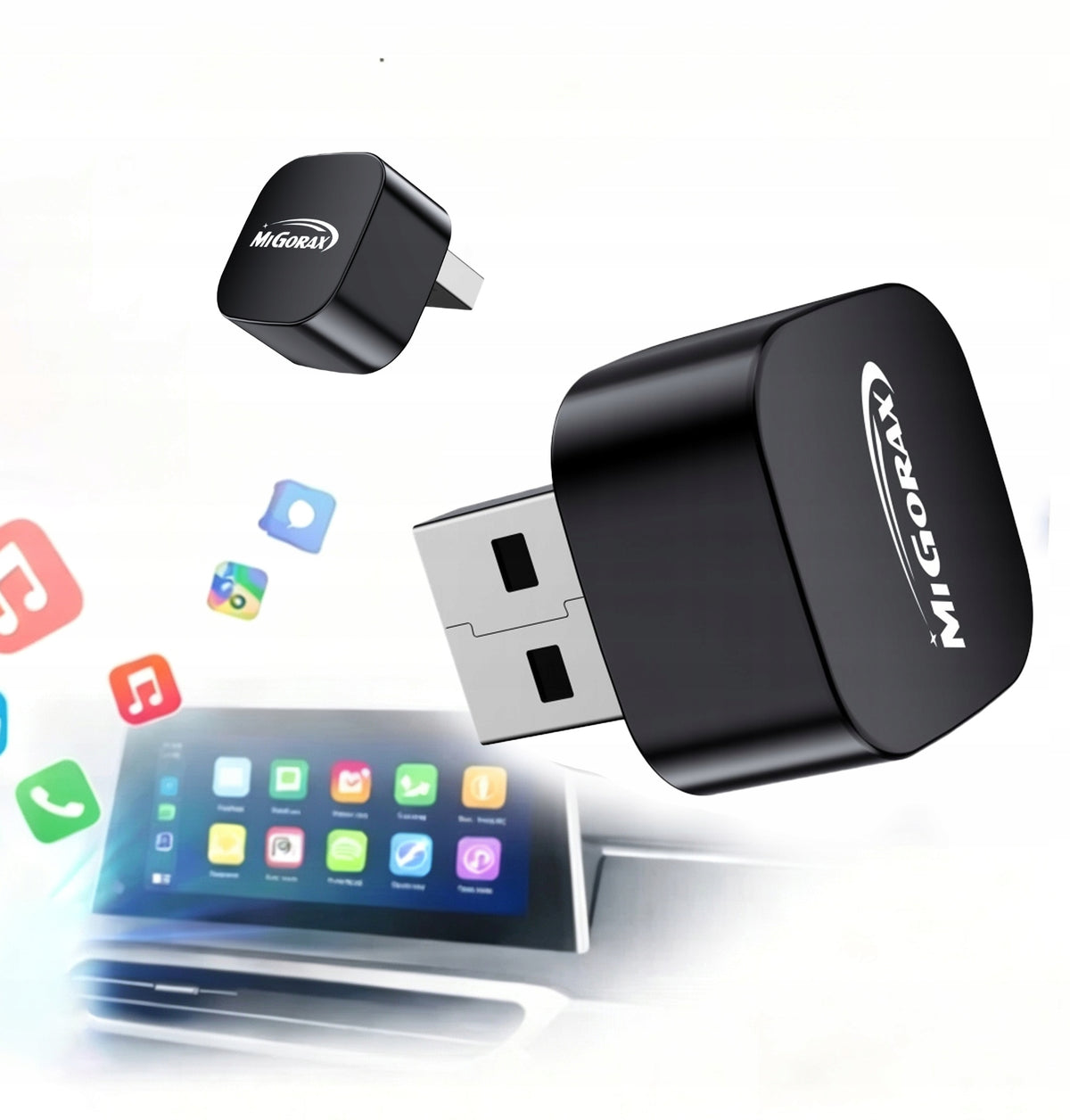 Wireless Adapter CarPlay Android Auto Plug & Play Migorax Packaging status original