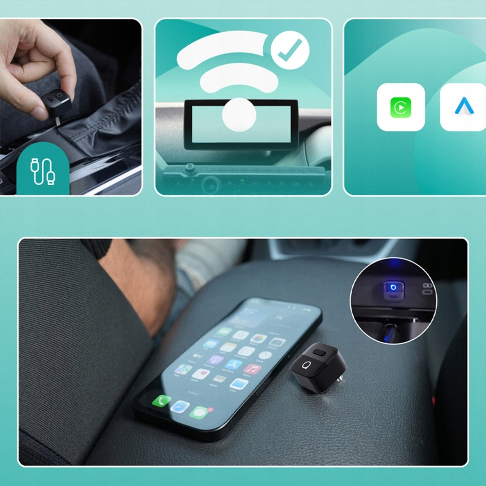 Wireless Adapter for Android Auto and Carplay WiFi 6 Dual Phone 2in1 USB-c Packaging status original