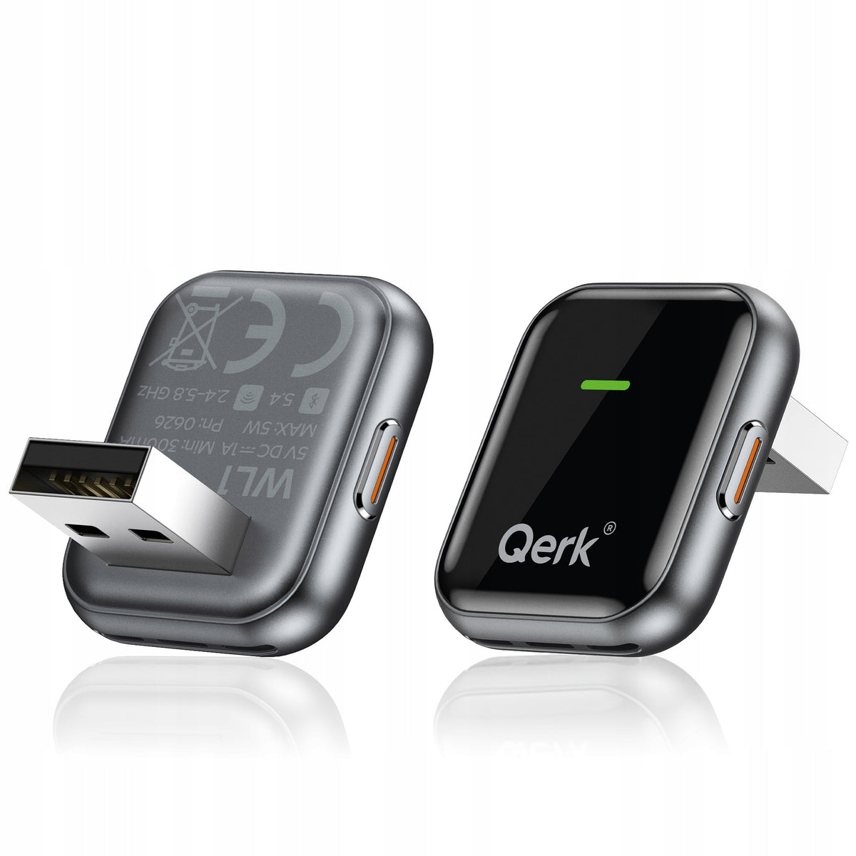 Wireless Adapter for CarPlay Android Auto USB A Wifi Bt Slim Qerk WL1-B Brand Qerk