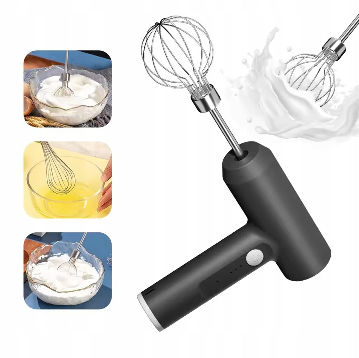 Wireless Cordless Black Hand Mixer for Food, Paint - 15W Brand Aptel