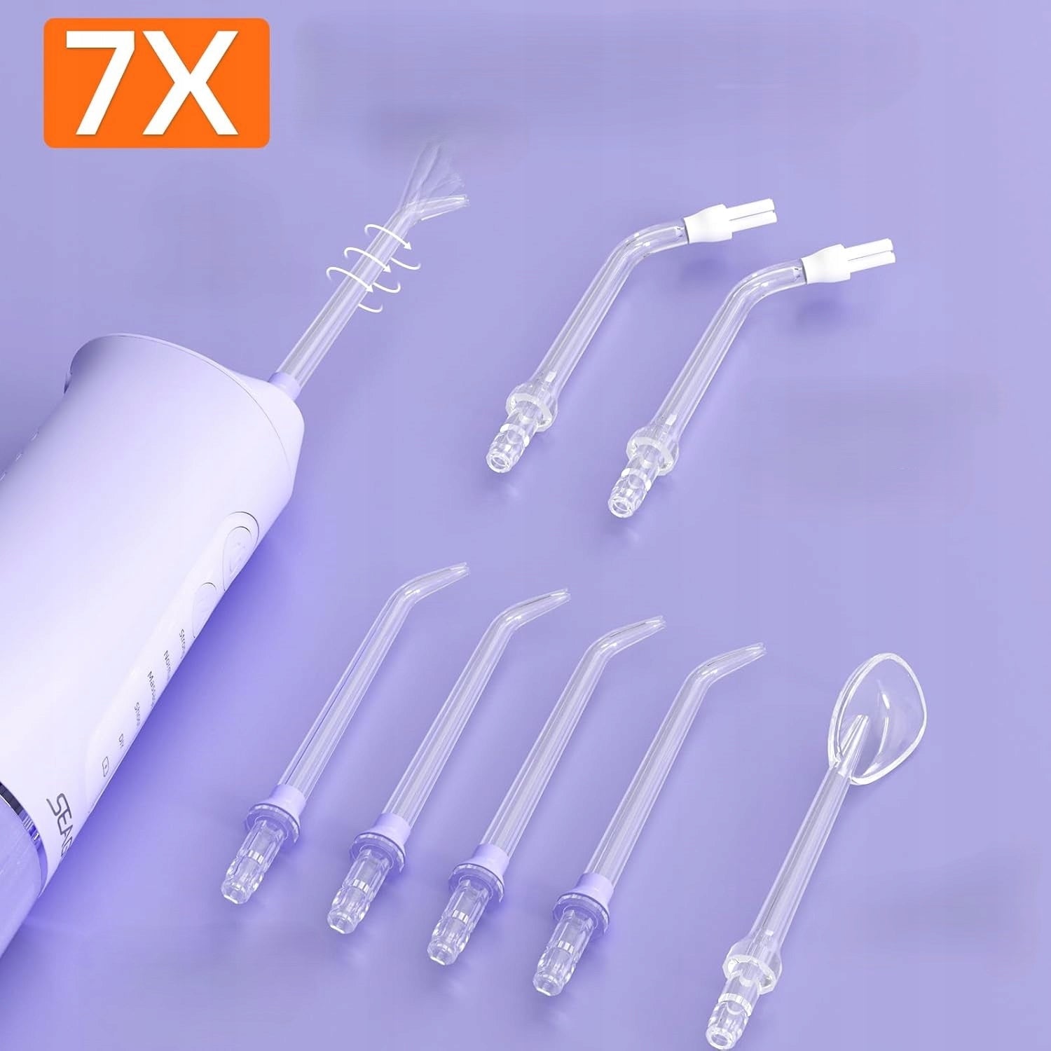 Wireless Dental Irrigator Seago Purple 300ml, 7 Nozzles, 5 Modes Model SG-8019
