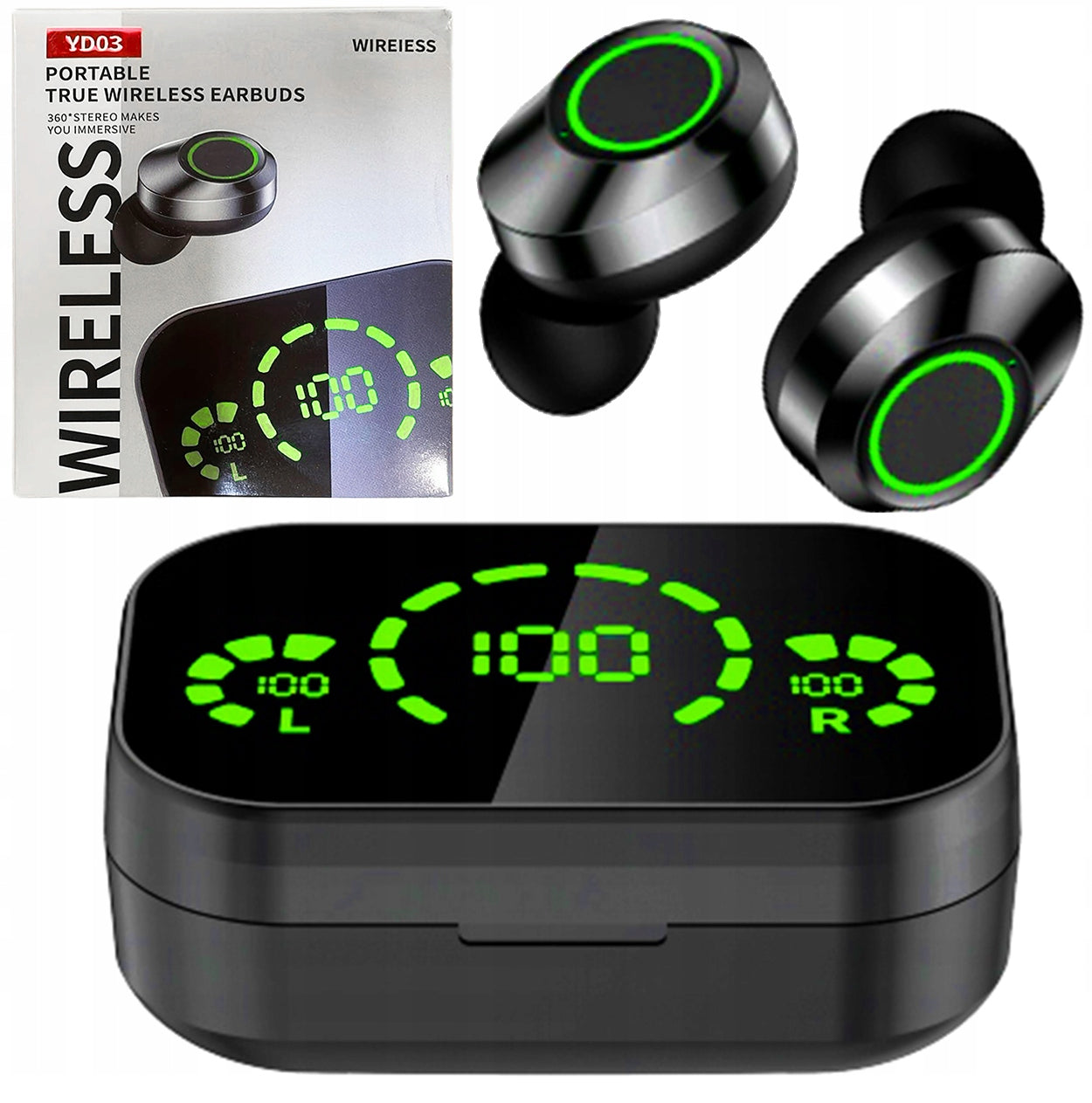 Wireless Earbuds BLUETOOTH 5.0 YD03 Touch Charging Station