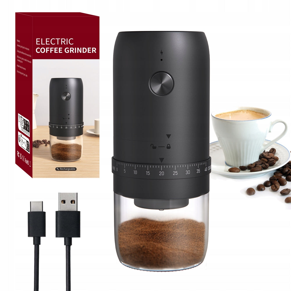 Wireless Electric Coffee Grinder Czarny