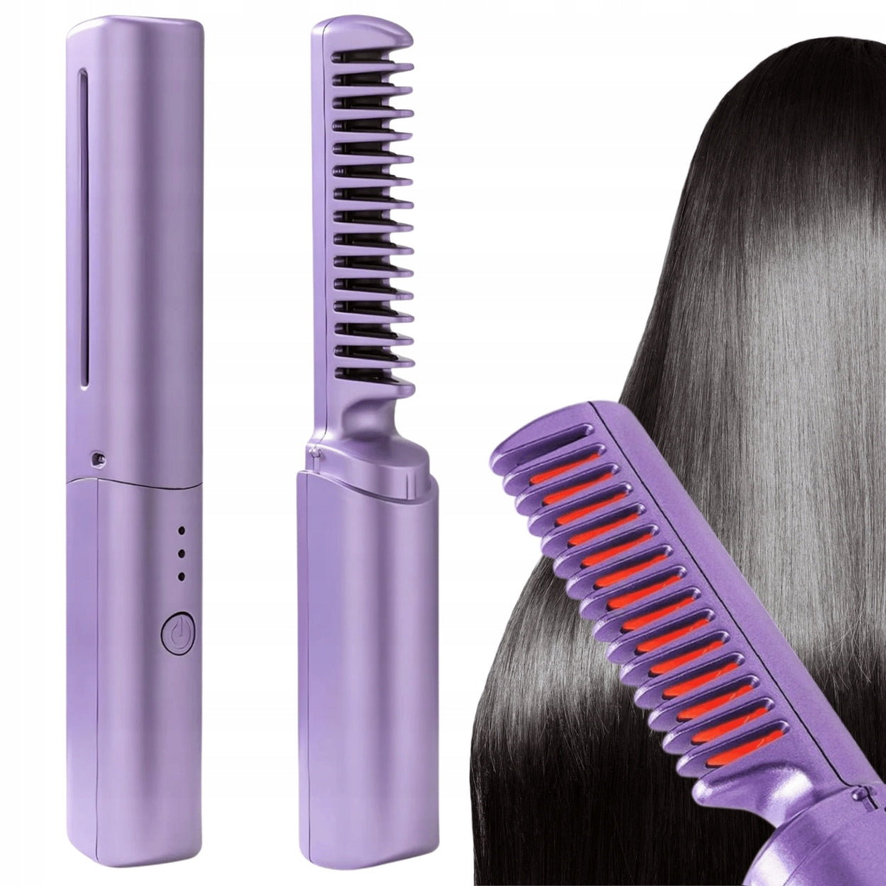 Wireless Hair Straightener Hair Comb Purple