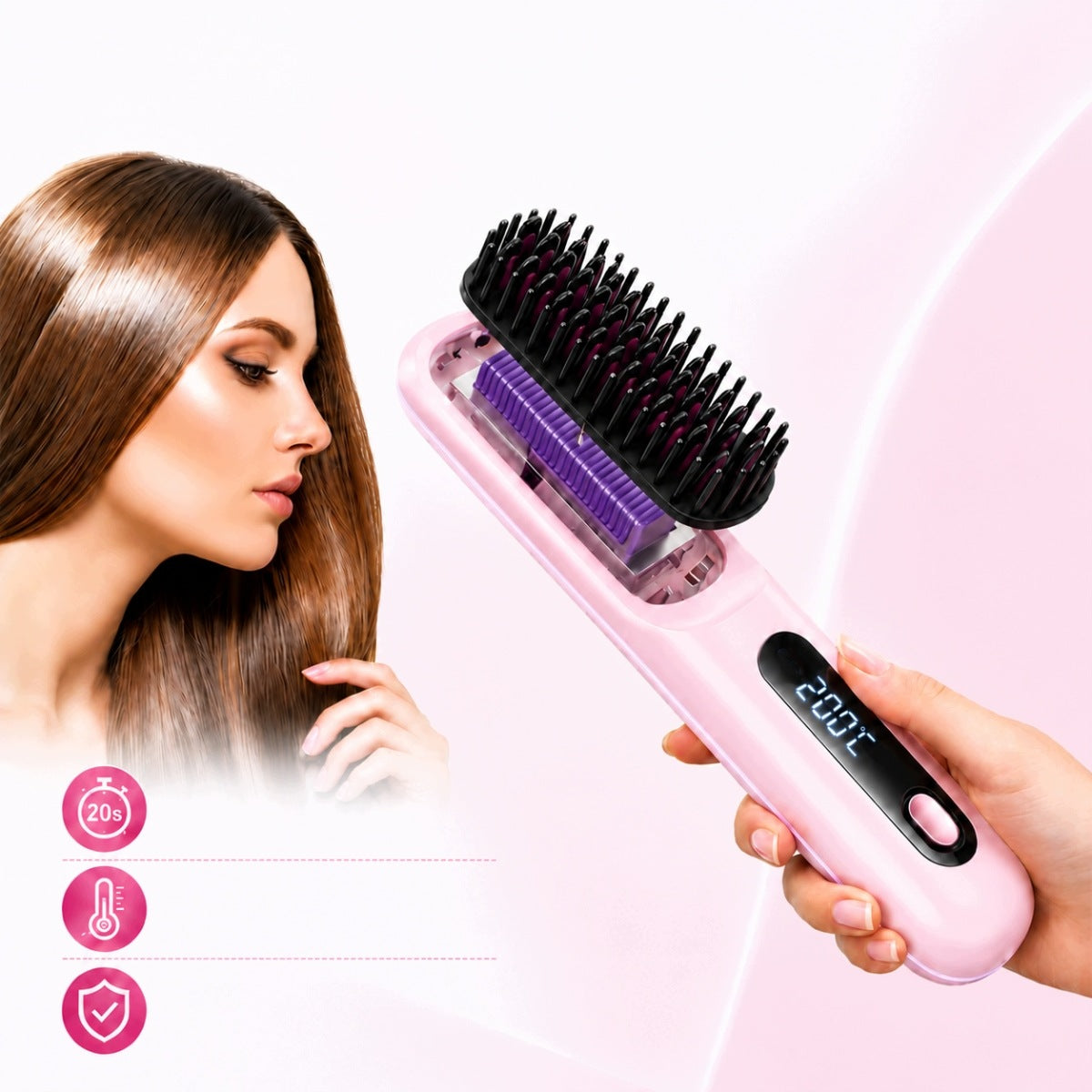 Wireless Hair Straightening Brush for Styling Short Hair Brand no brand