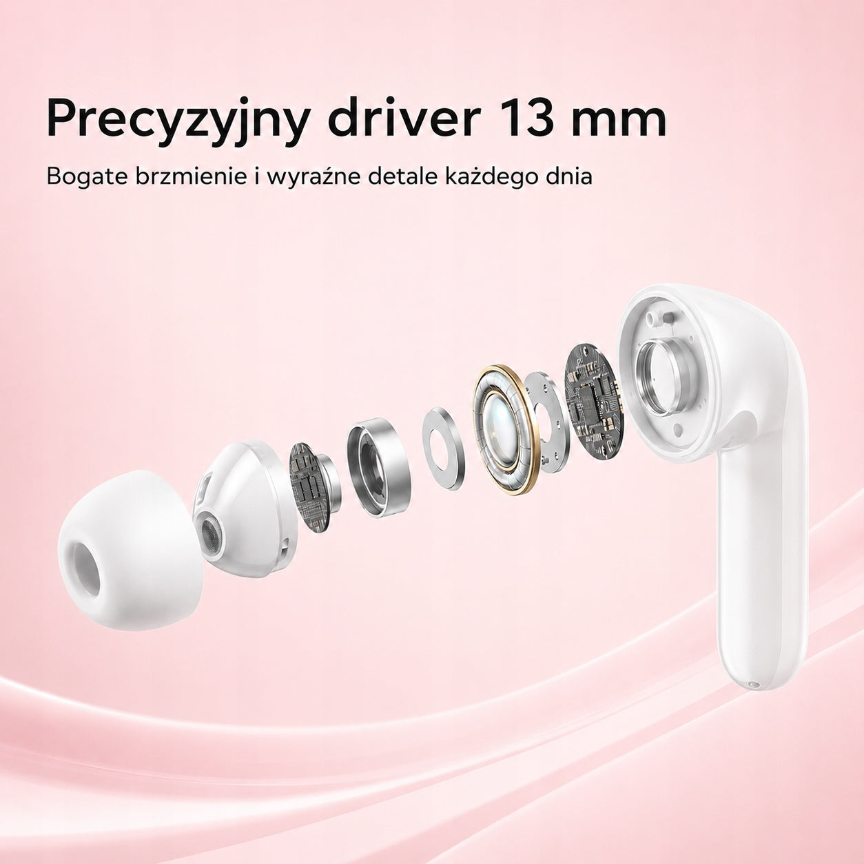 Wireless In-Ear Headphones ROTTER Wireless Earbuds Bluetooth USB-C Pink Packaging status original