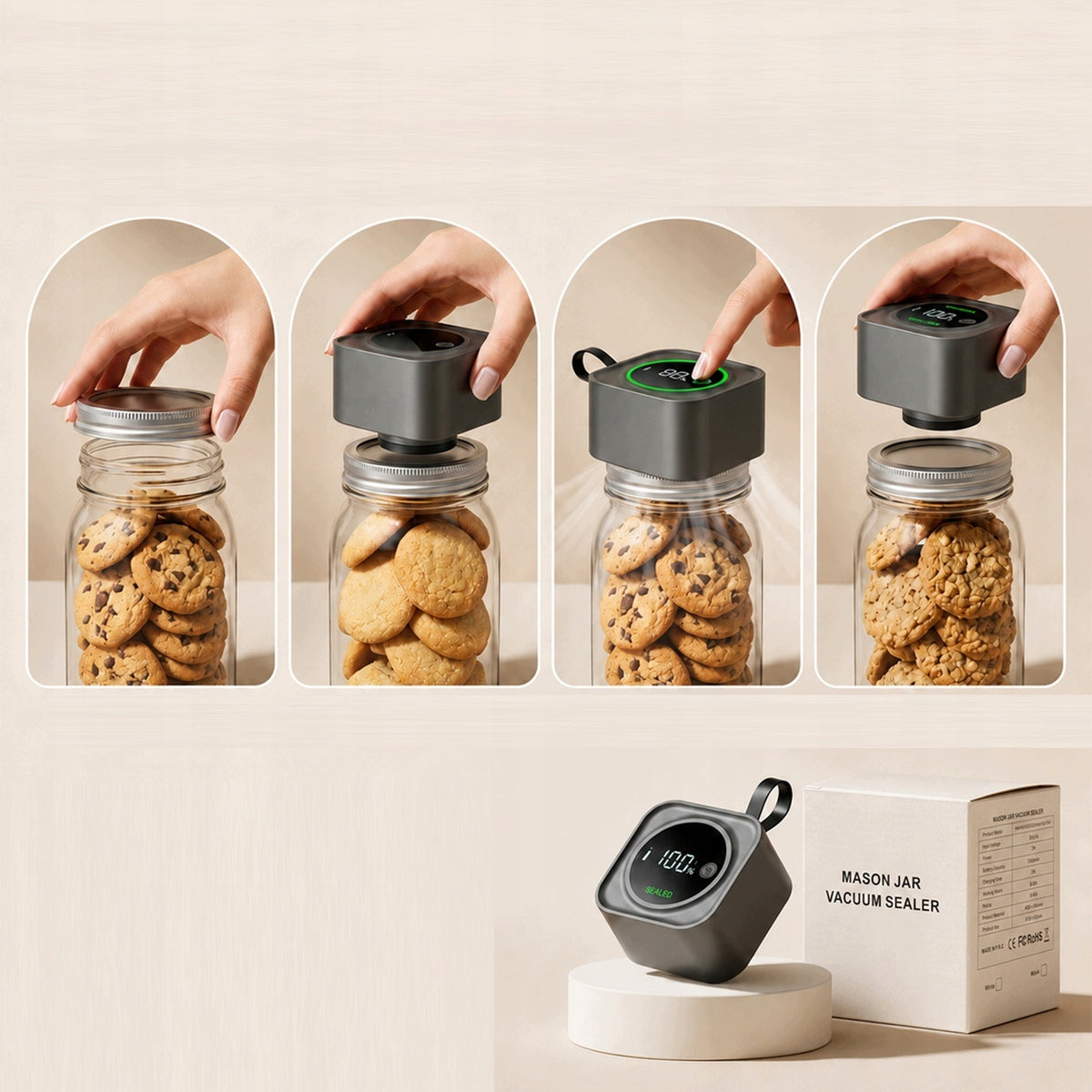 Wireless Jar Vacuum Cleaner Vacuum Sealing Kit Packaging status original