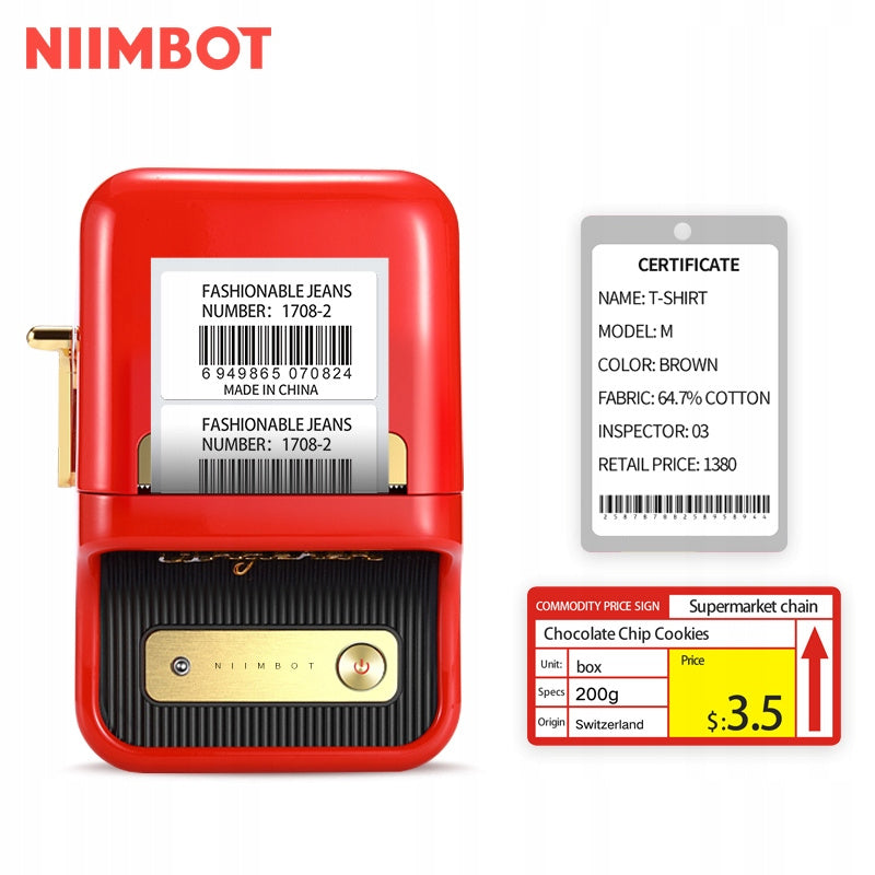 Wireless Label Printer Niimbot B21 Red Thermal +Roll Manufacturer Niimbot