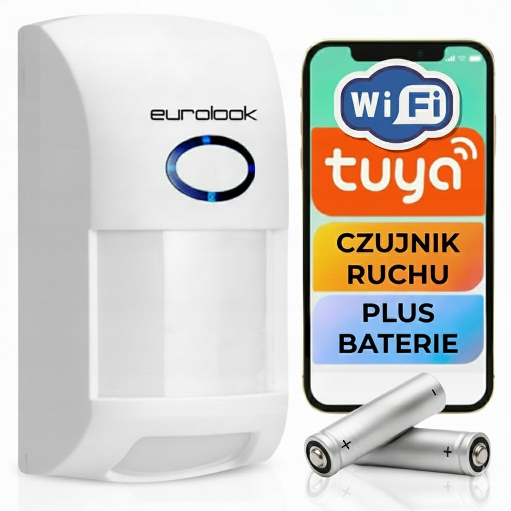 Wireless Motion Sensor EUROLOOK TUYA SMART PIR APP WiFi BATTERIES