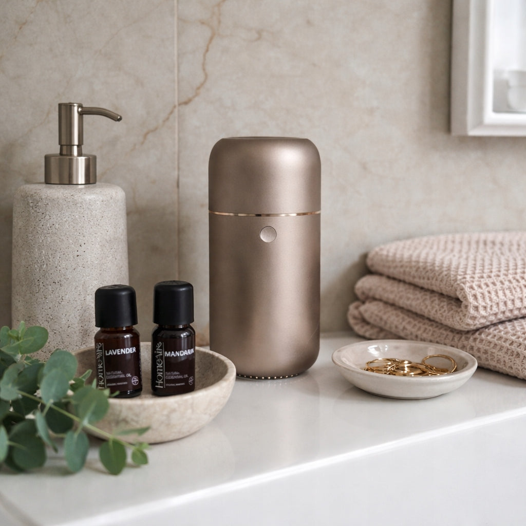 Wireless Oil Diffuser Quiet Scented Portable Aromatherapy Gold Medical device no
