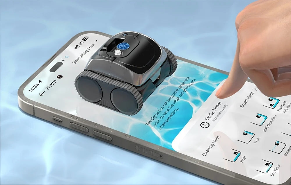 Wireless Pool Cleaning Robot Wybot C1 For Bottom And Walls 65W Model C1