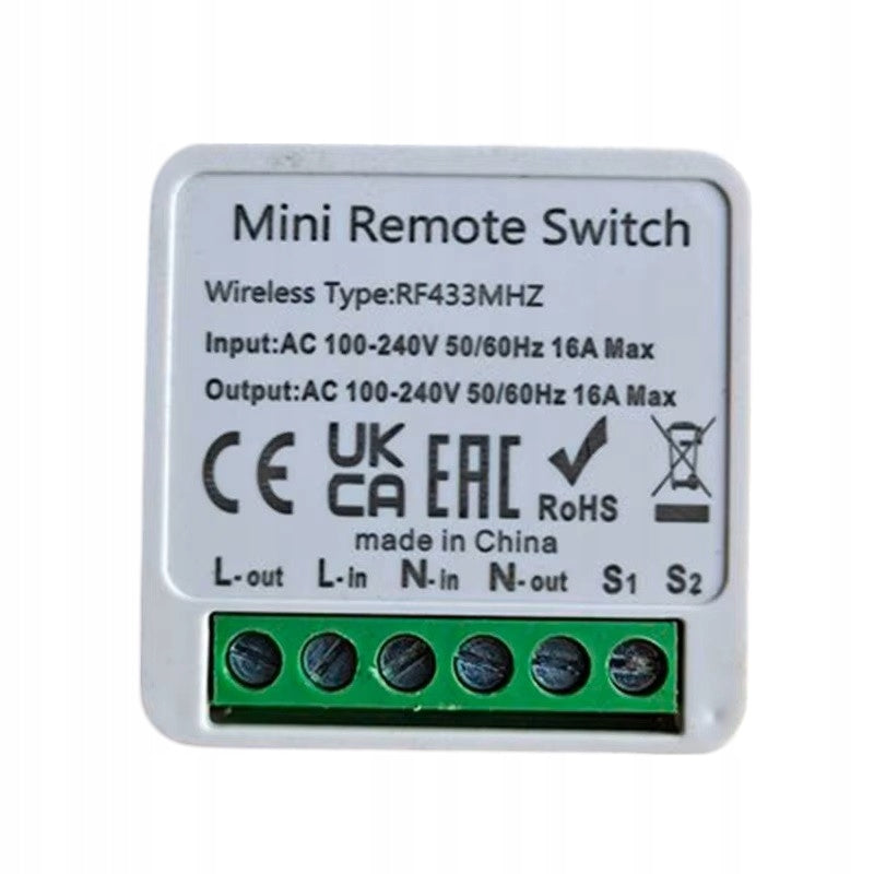 Wireless RADIO RELAY RF SWITCH 433 MHz SMART 16A