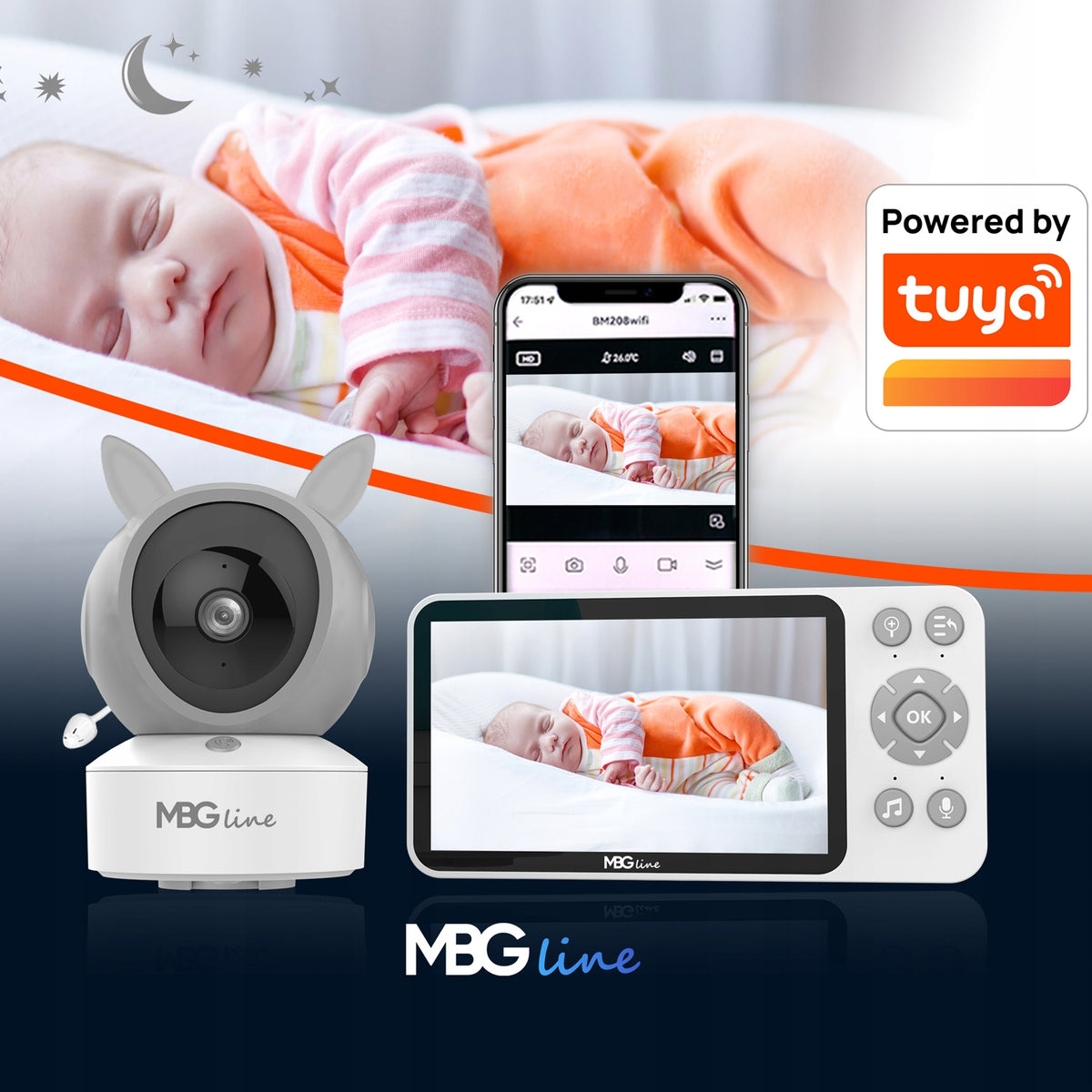 Wireless Rotating Baby Monitor Electronic FHD WIFI Camera TUYA LCD ZOOM Manufacturer code CARE C8