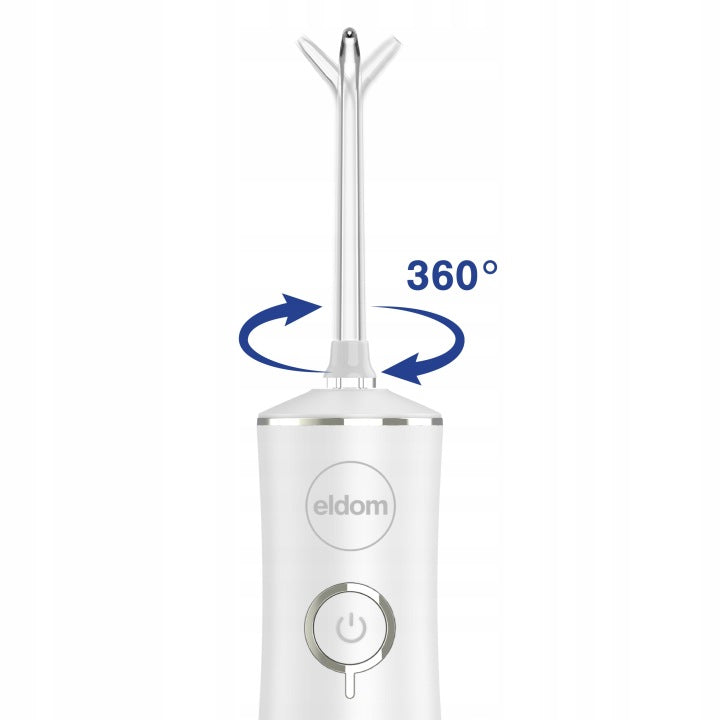 Wireless Tooth Irrigator 4 Modes 5 Tips IPX7 Eldom RY200B white Kind wireless