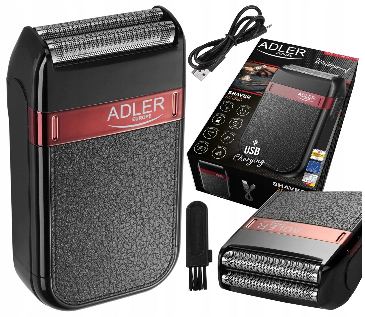 Wireless Travel Oscillating Shaver 90min Wet Dry Adler