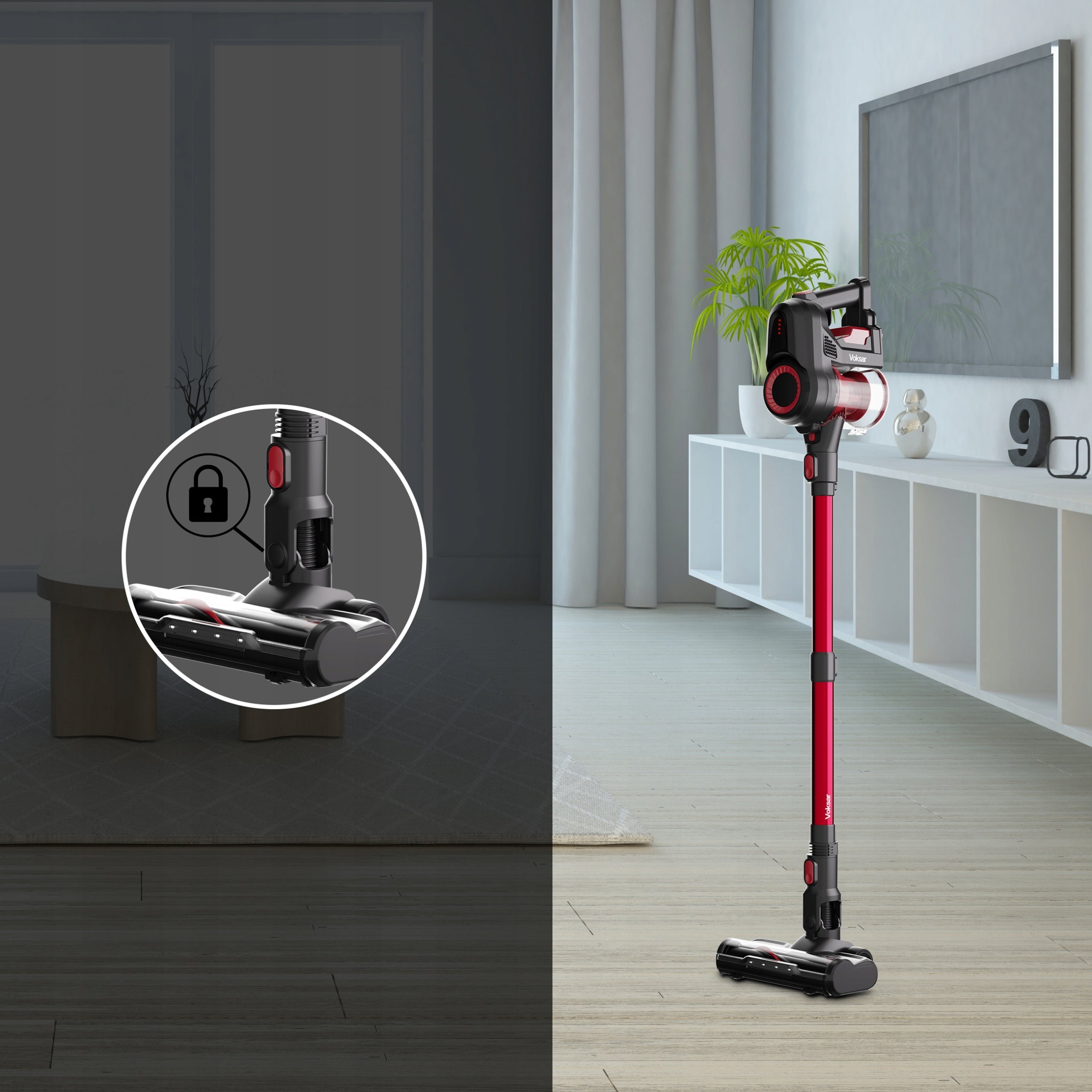 Wireless Vertical Vacuum Cleaner VOKSAR A11s FLEX TUBE LED 5in1 HEPA Model A11s