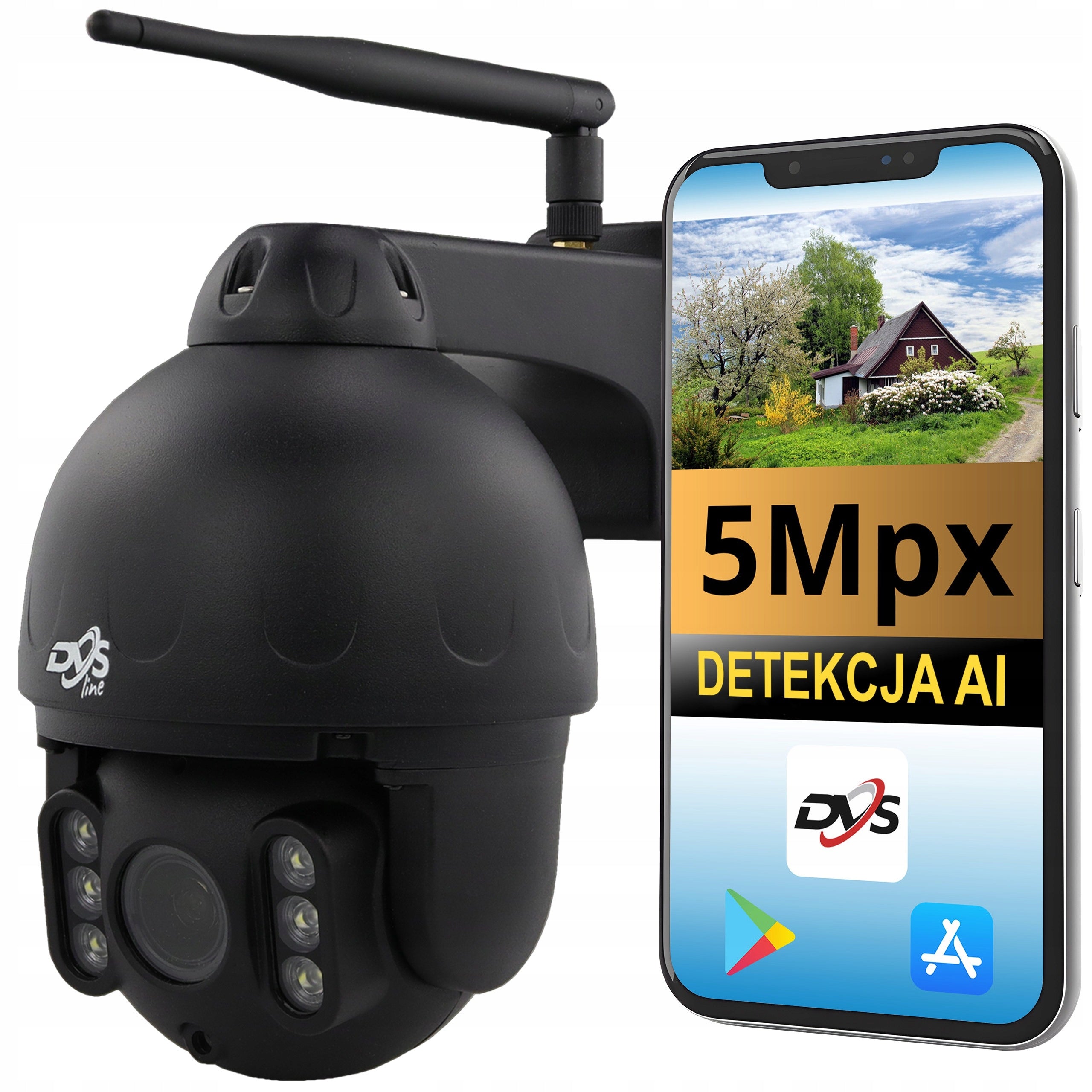 Wireless WIFI IP Camera 5MPX Audio DETECTION AND HUMAN TRACKING DVS