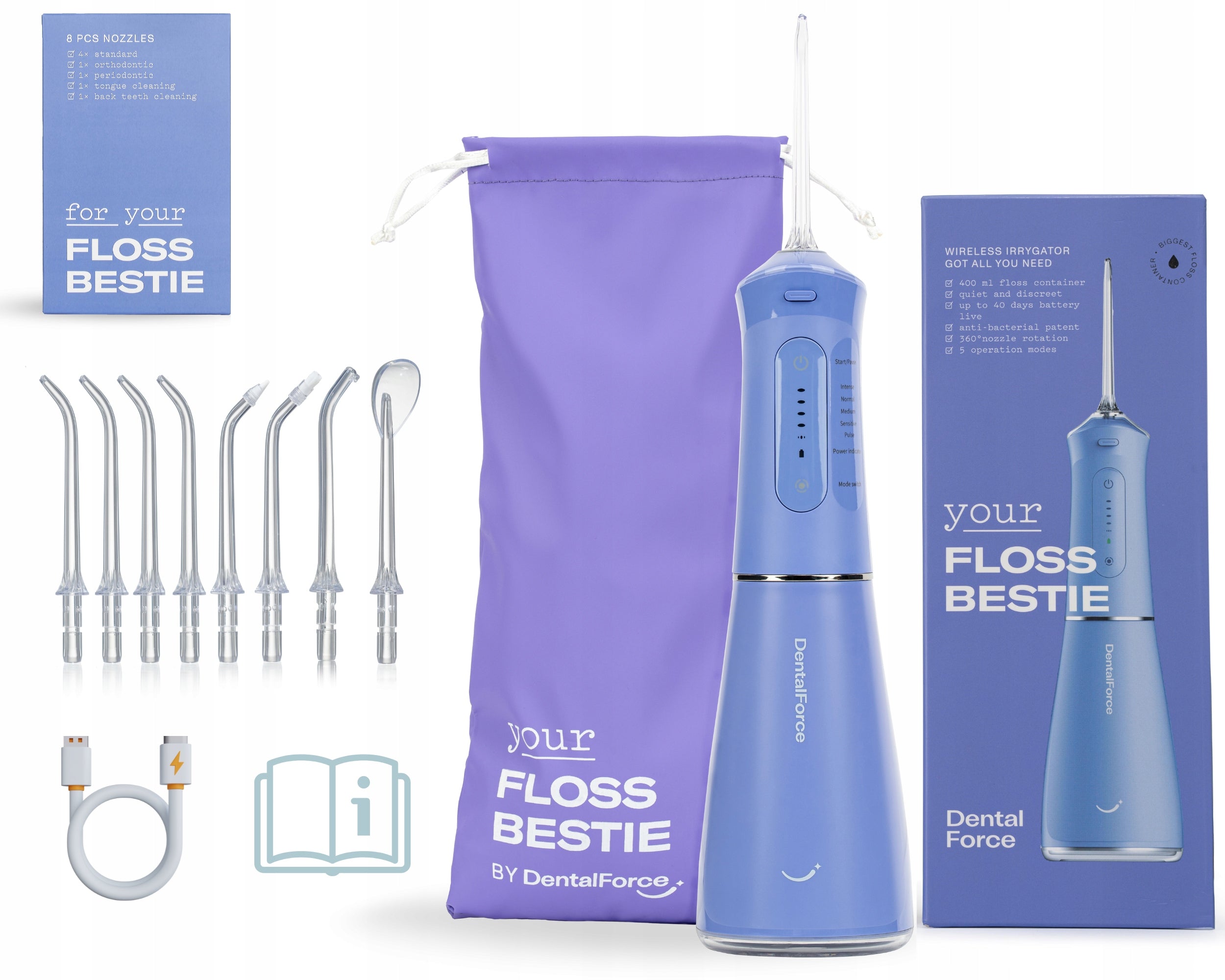 Wireless dental oral irrigator DentalForce 400ml Brand DentalForce