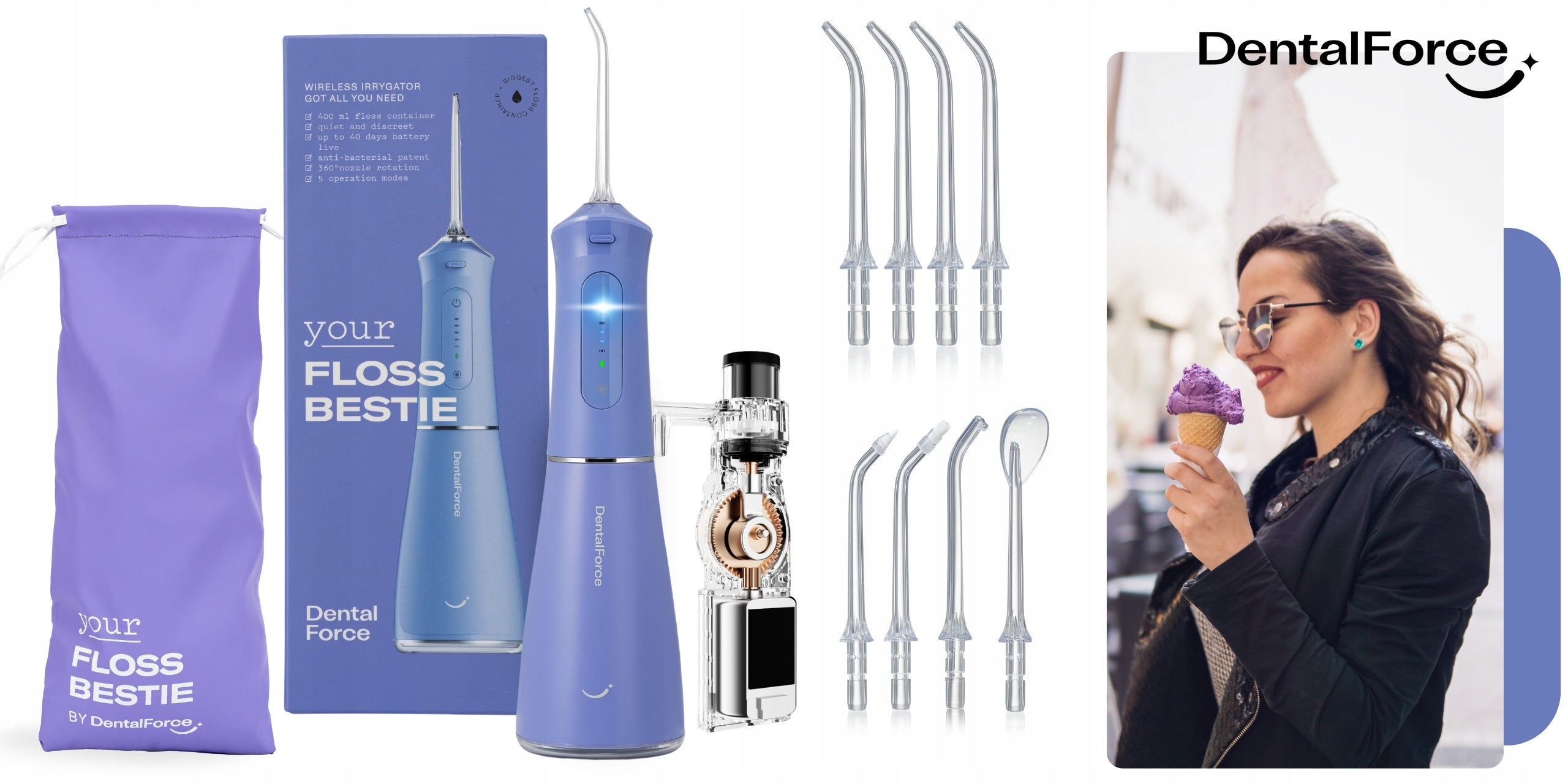 Wireless dental oral irrigator DentalForce 400ml Manufacturer code DFOI8005