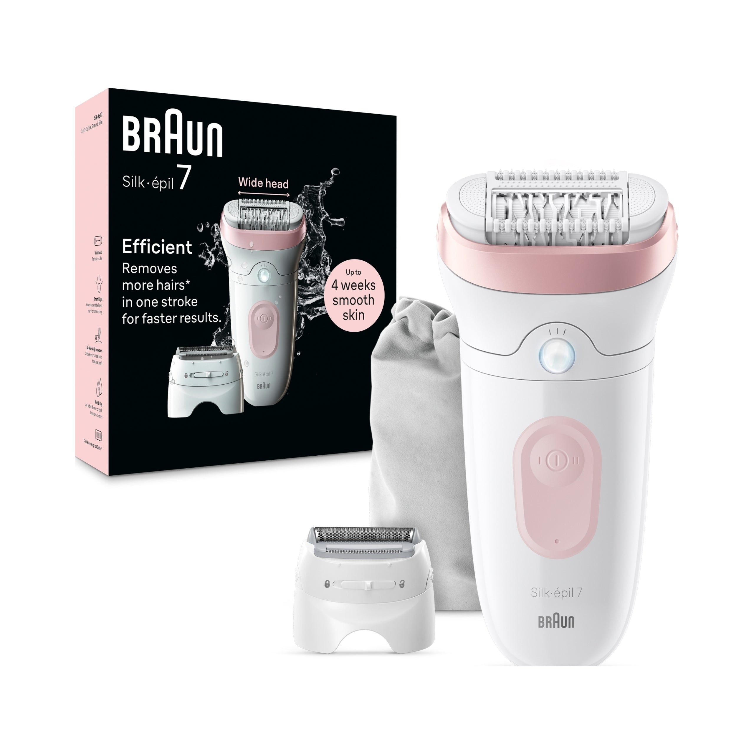 Wireless epilator Braun Silk-Epil SE7-030 battery tweezers case